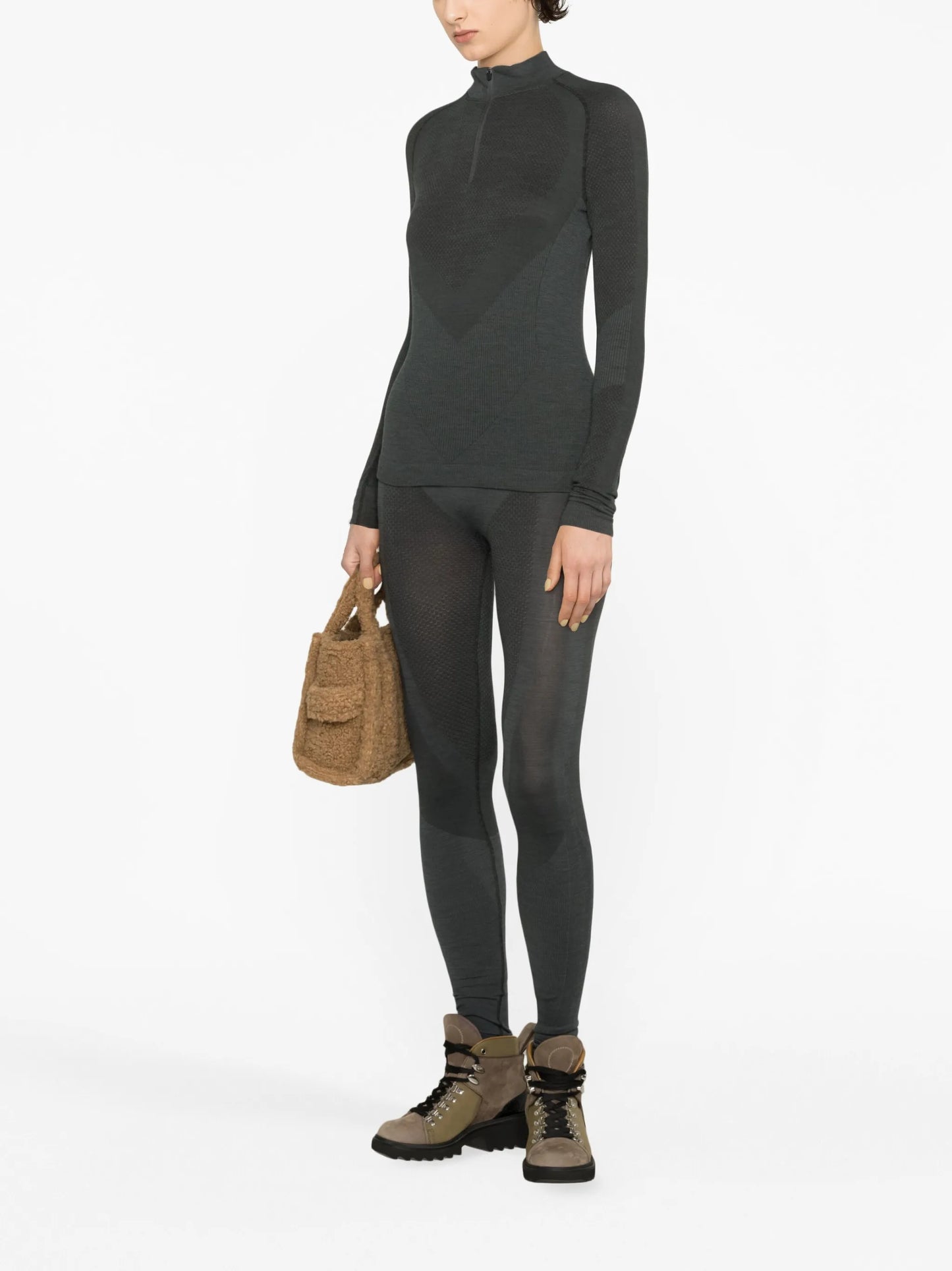 panelled piqué ski leggings
