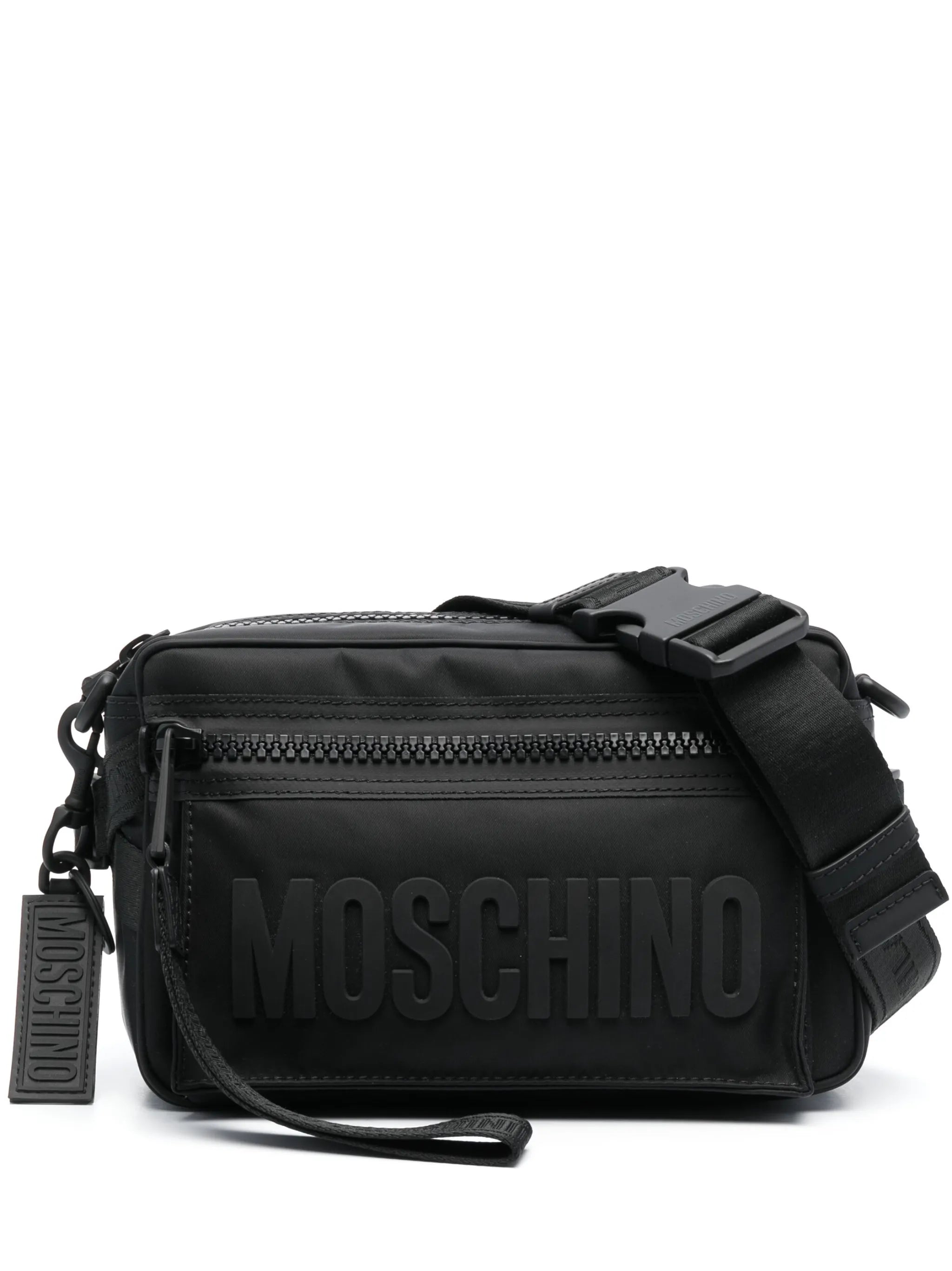 logo-embossed zipped belt bag