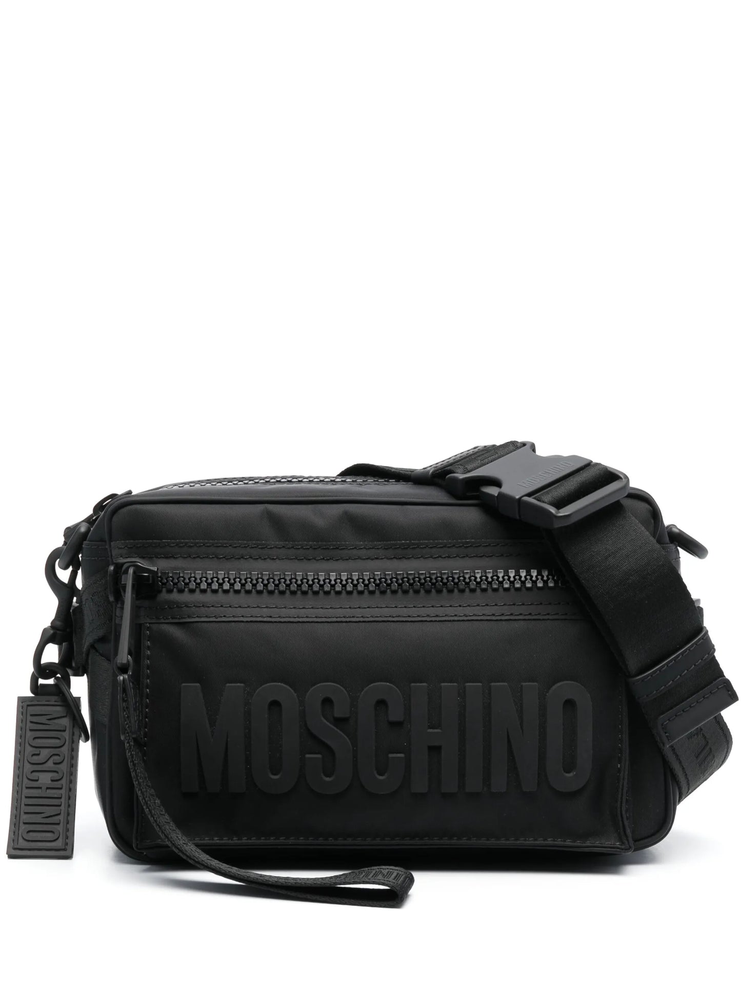 logo-embossed zipped belt bag