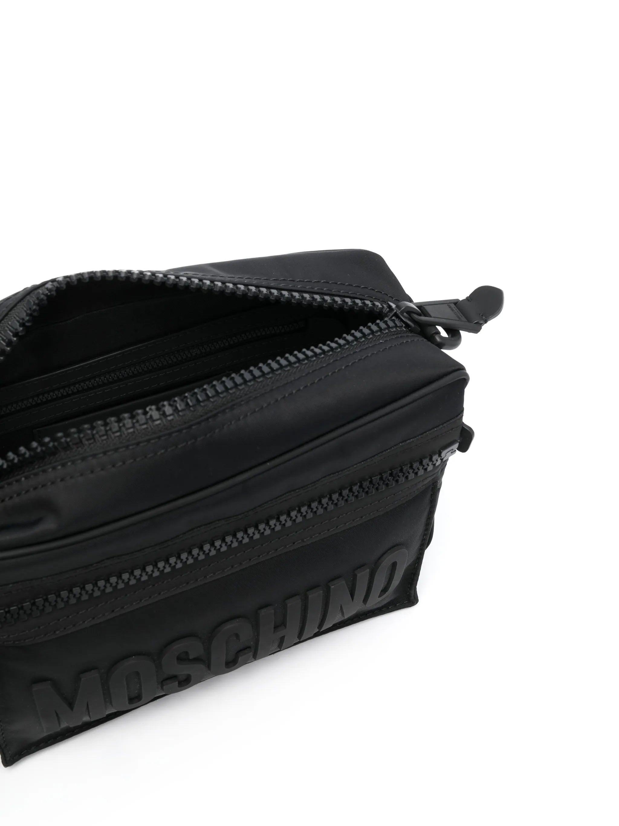 logo-embossed zipped belt bag