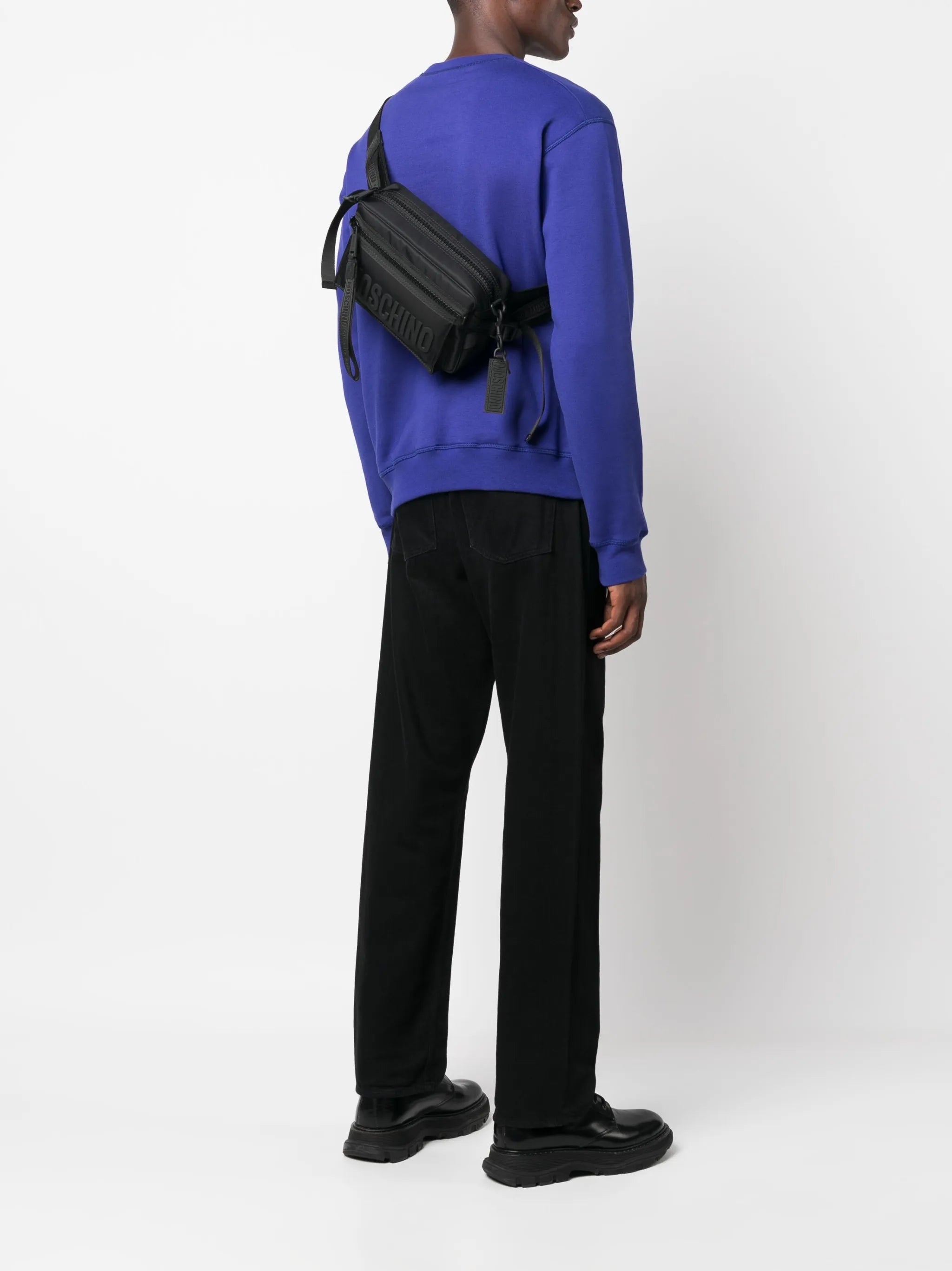 logo-embossed zipped belt bag
