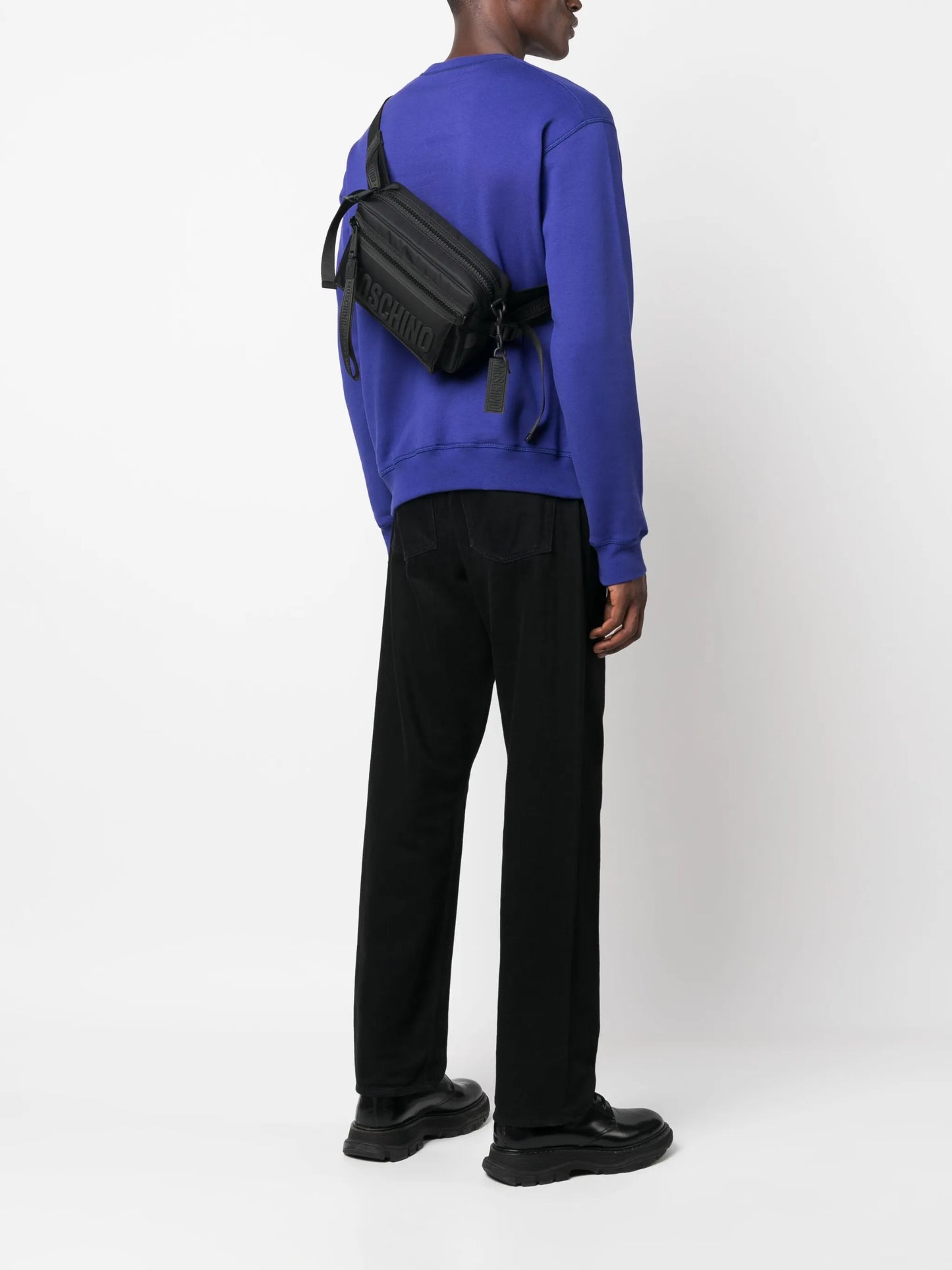 logo-embossed zipped belt bag