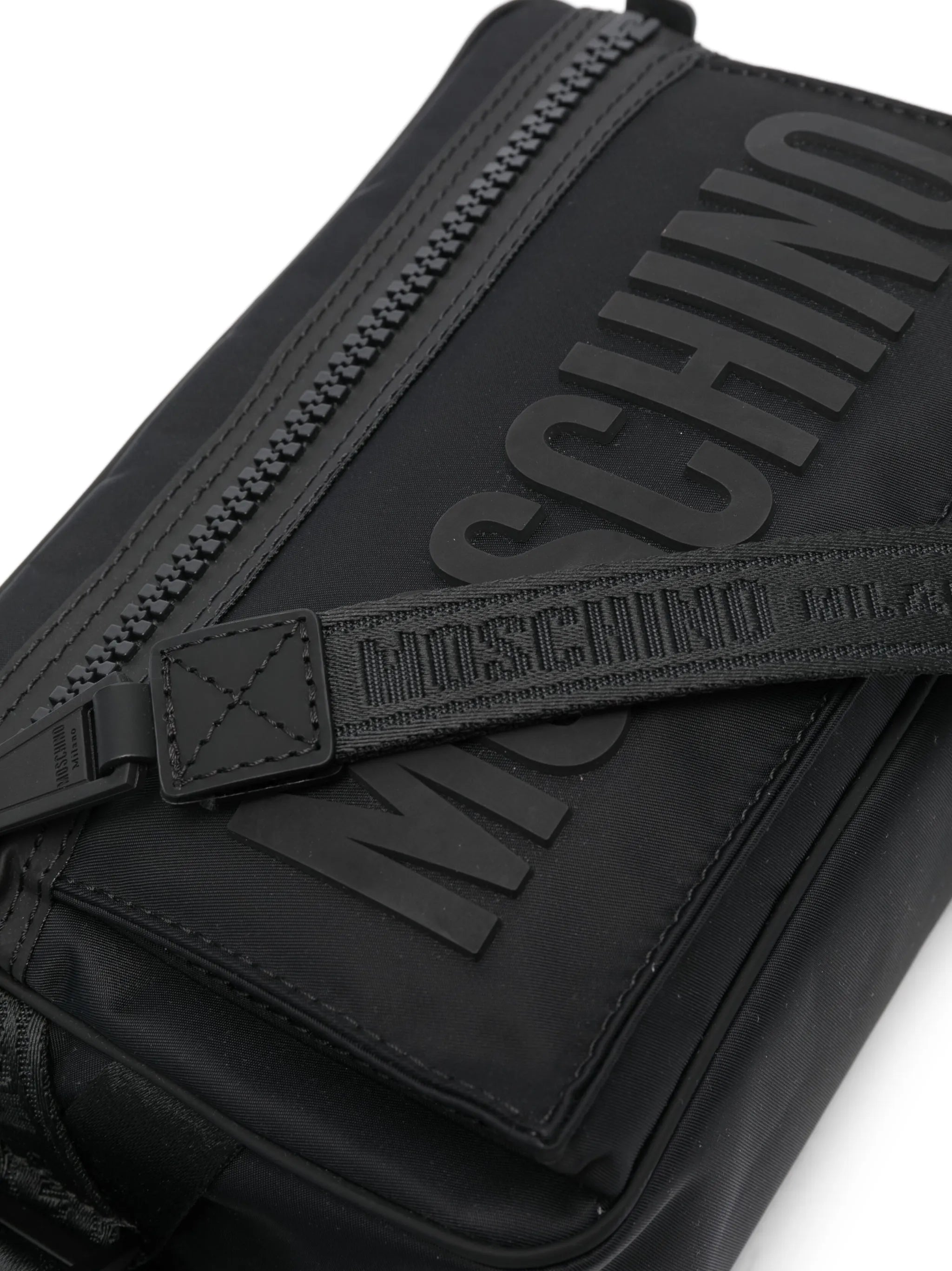 logo-embossed zipped belt bag