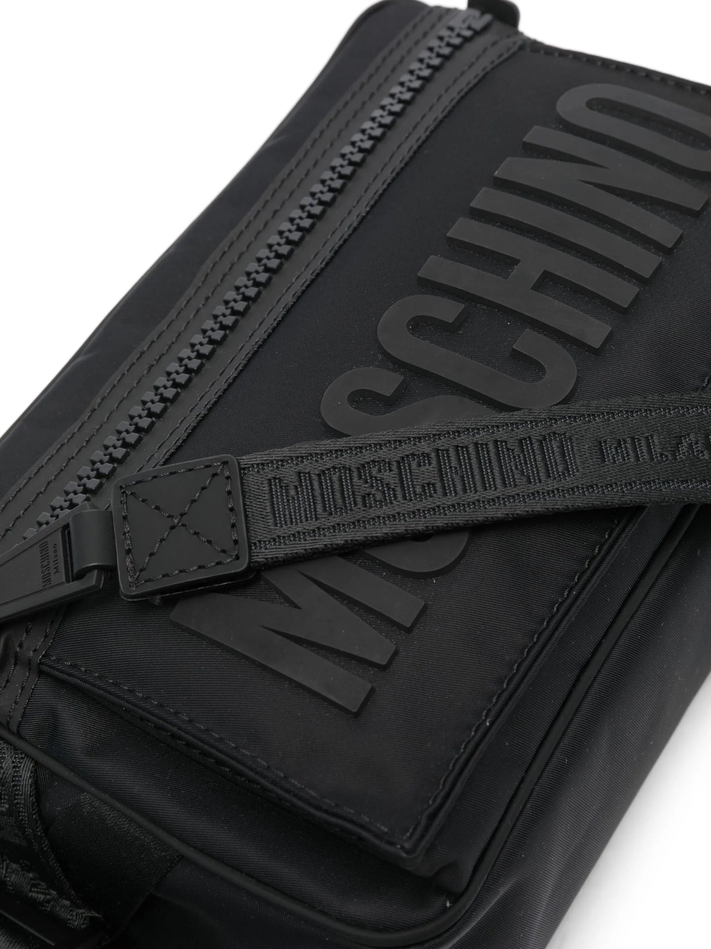 logo-embossed zipped belt bag