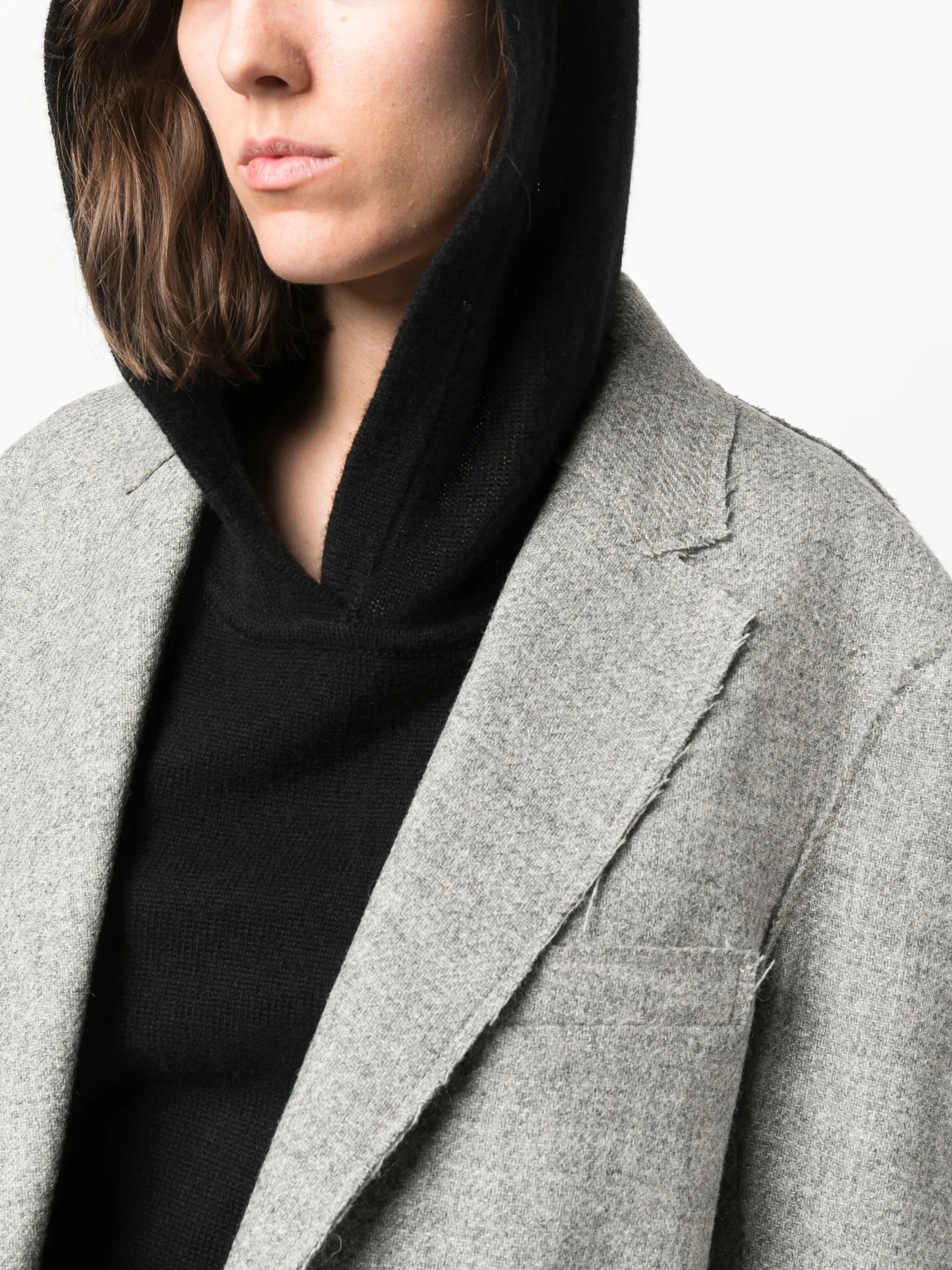 raw-cut wool blazer