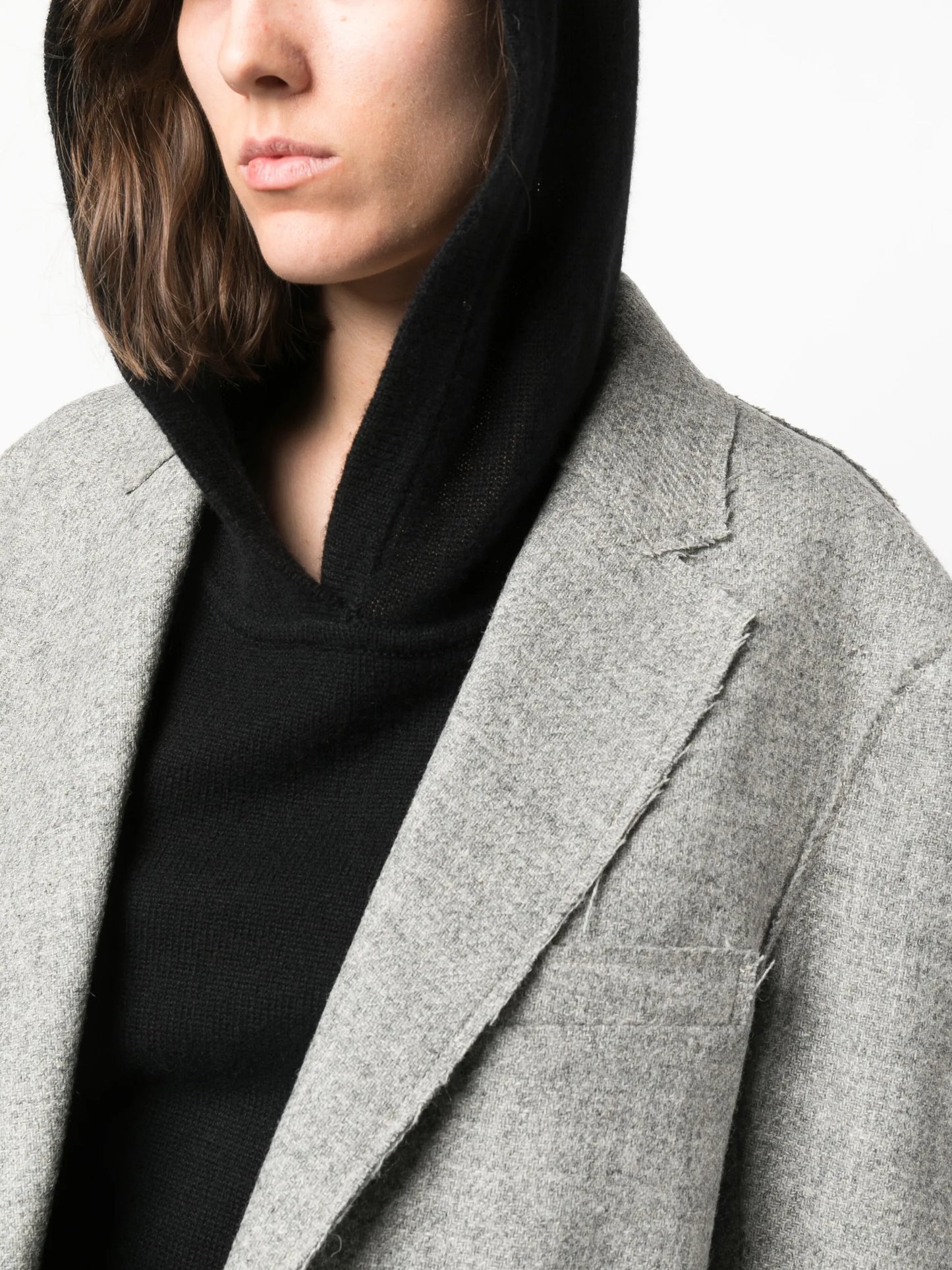raw-cut wool blazer