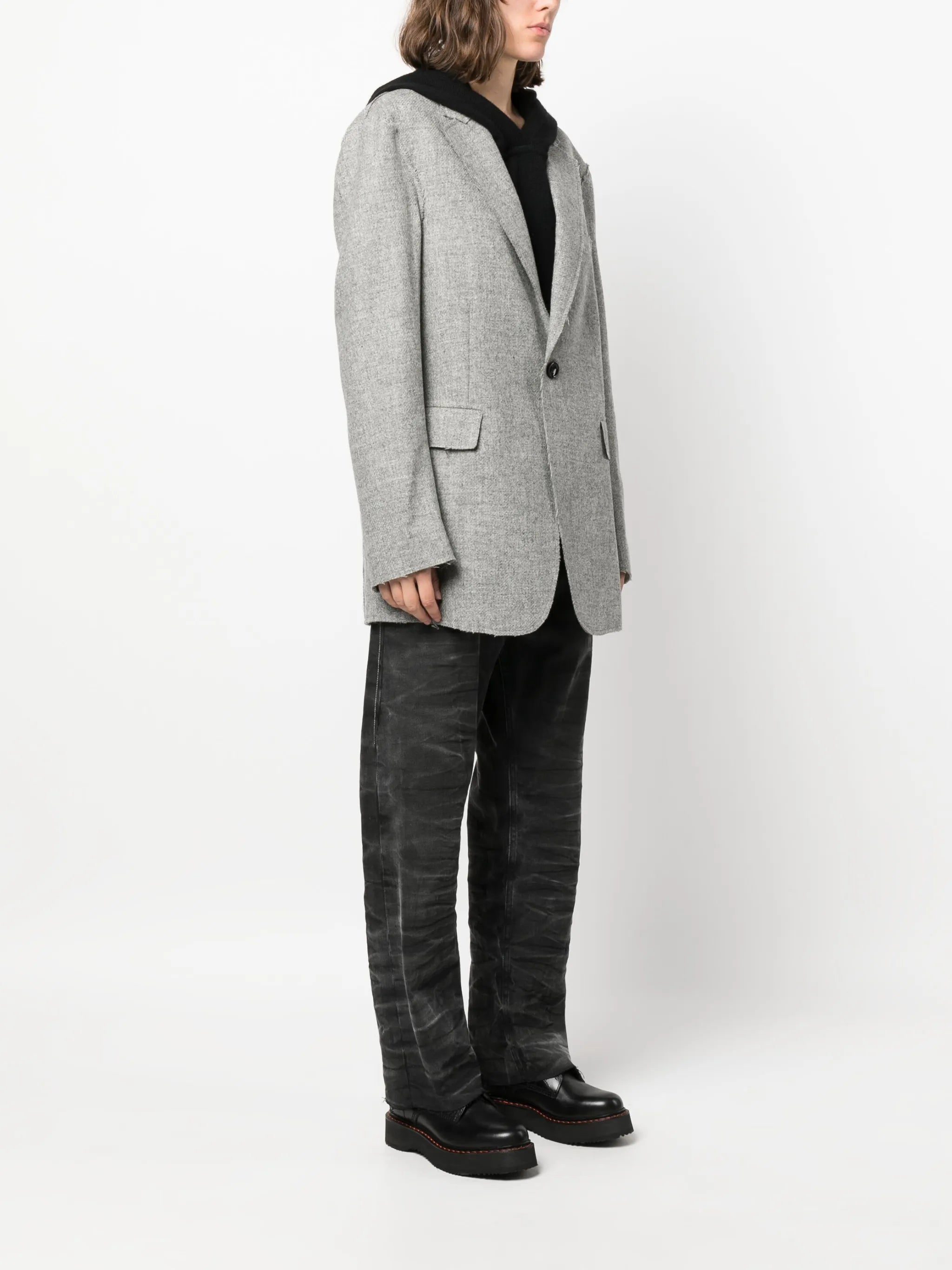 raw-cut wool blazer