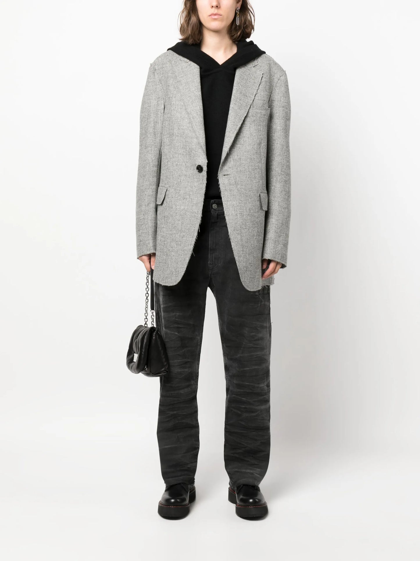 raw-cut wool blazer