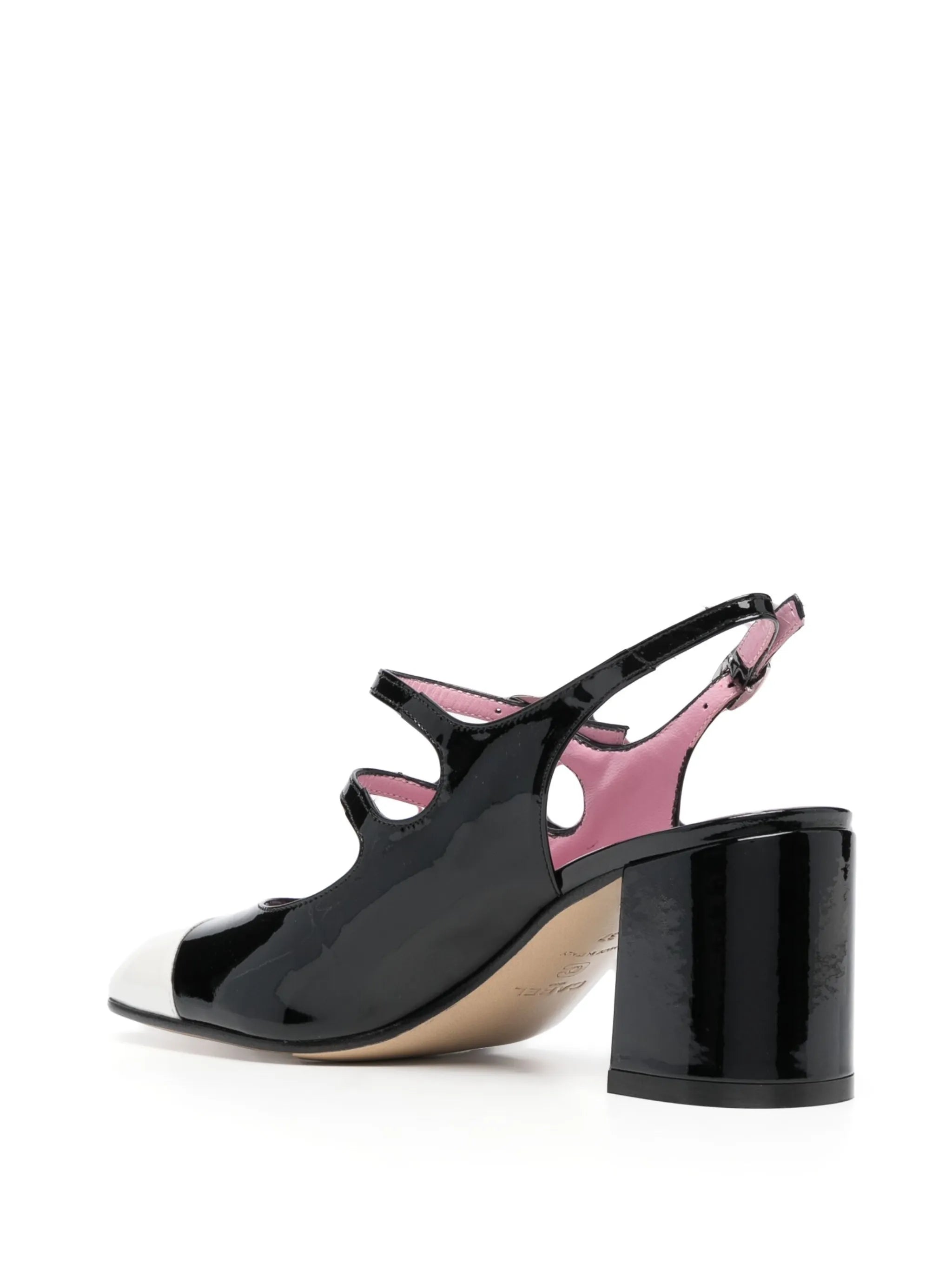 Papaya 65mm two-tone pumps