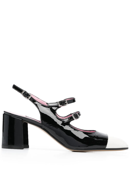 Papaya 65mm two-tone pumps