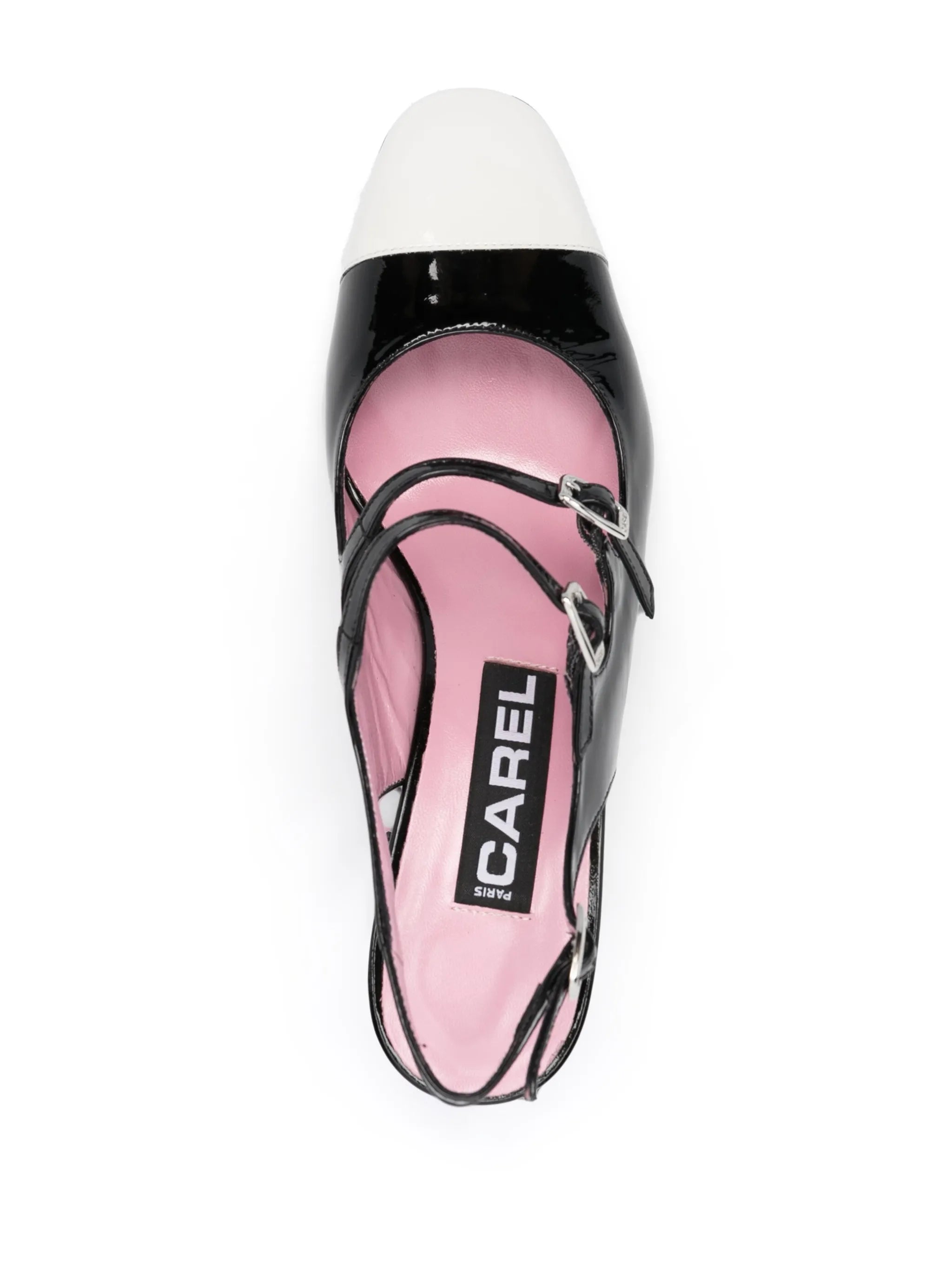 Papaya 65mm two-tone pumps