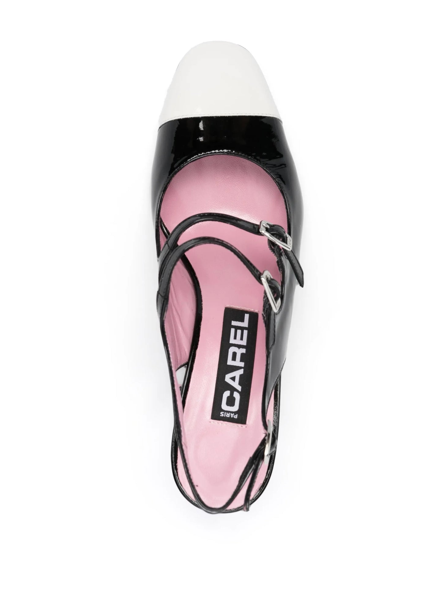 Papaya 65mm two-tone pumps
