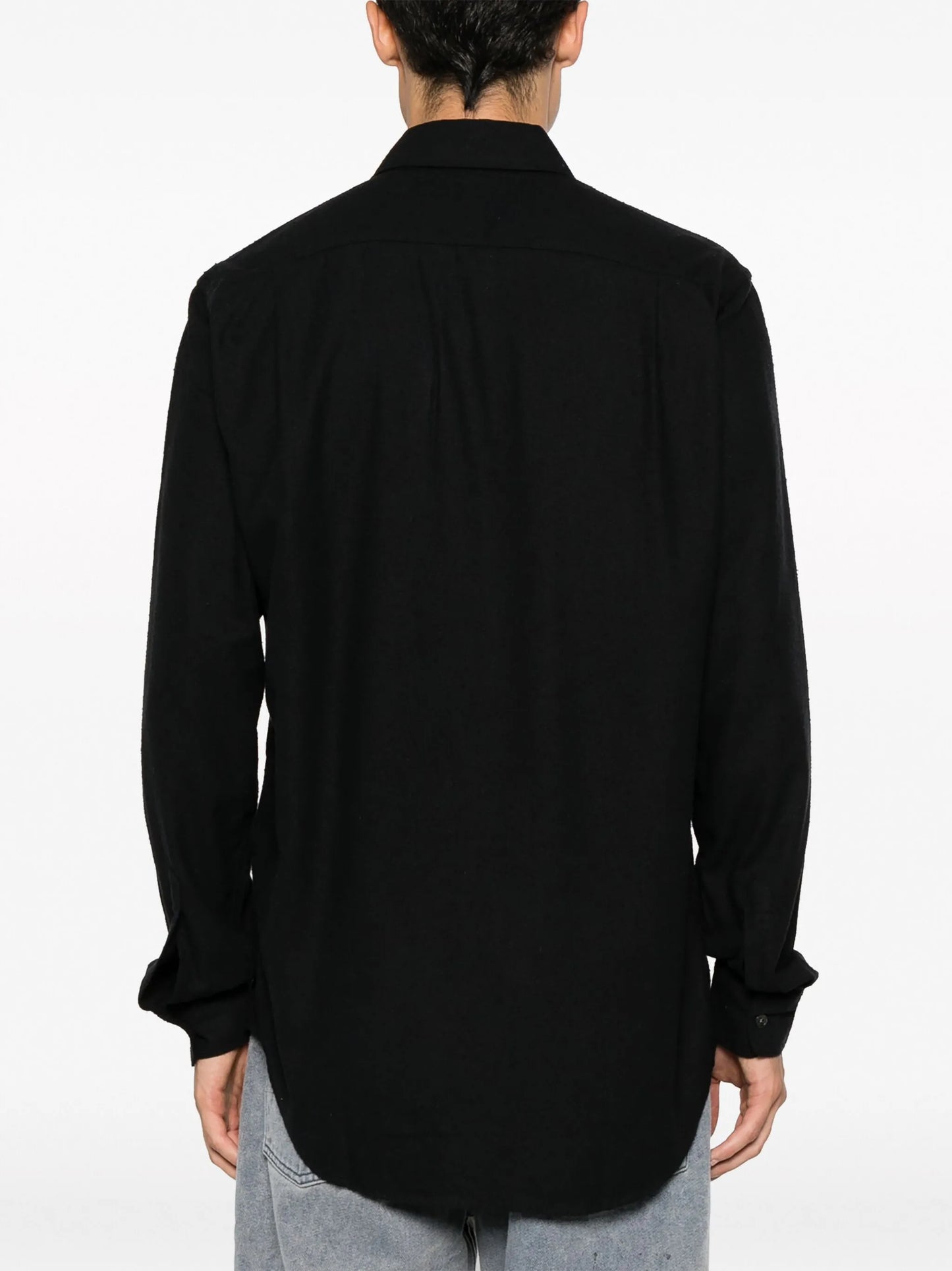 long-sleeve silk shirt