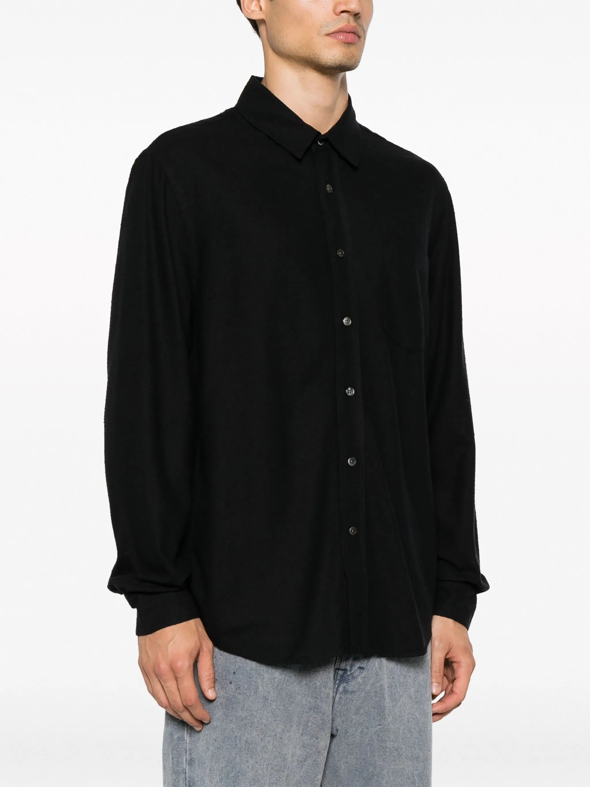 long-sleeve silk shirt