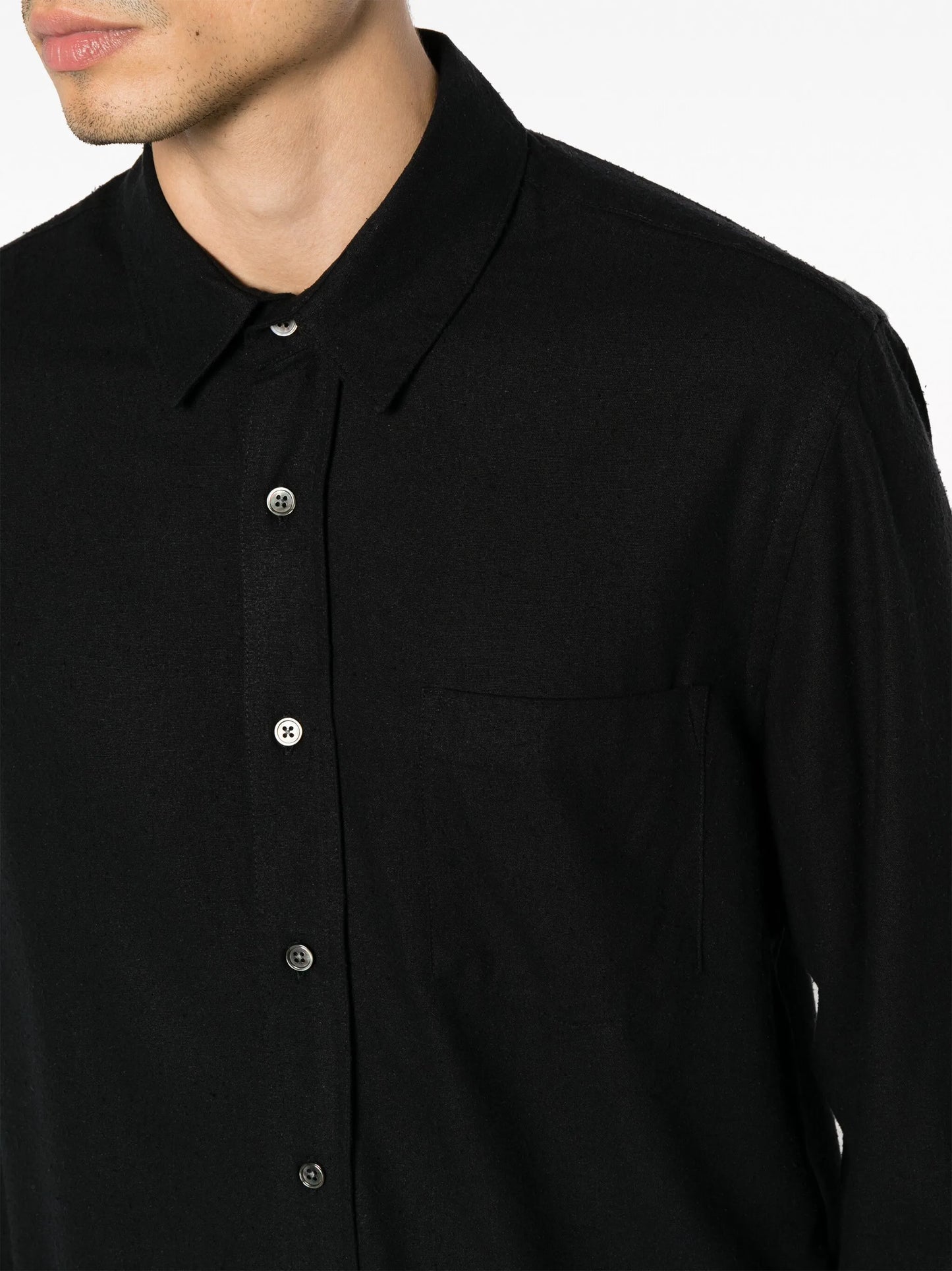 long-sleeve silk shirt