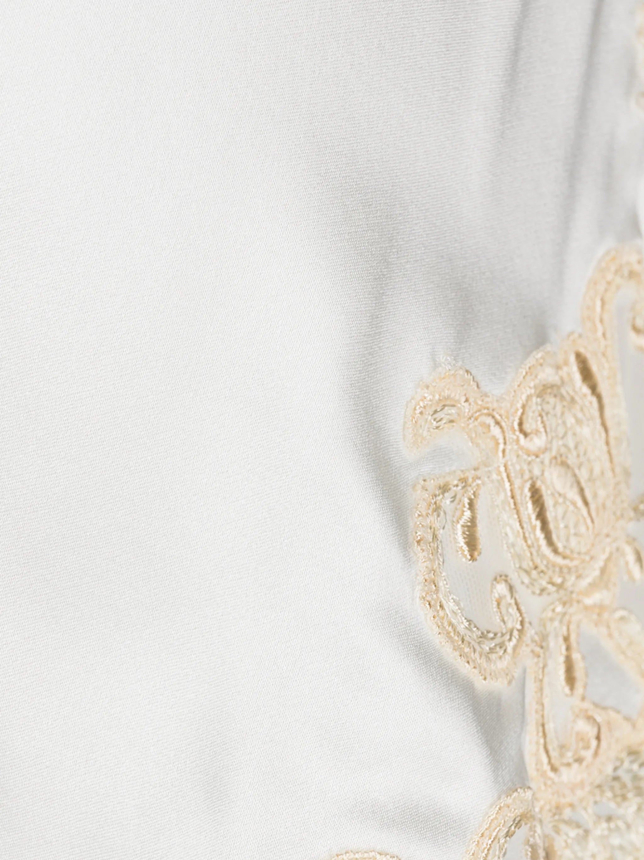 Maison lace-appliqué satin shorts