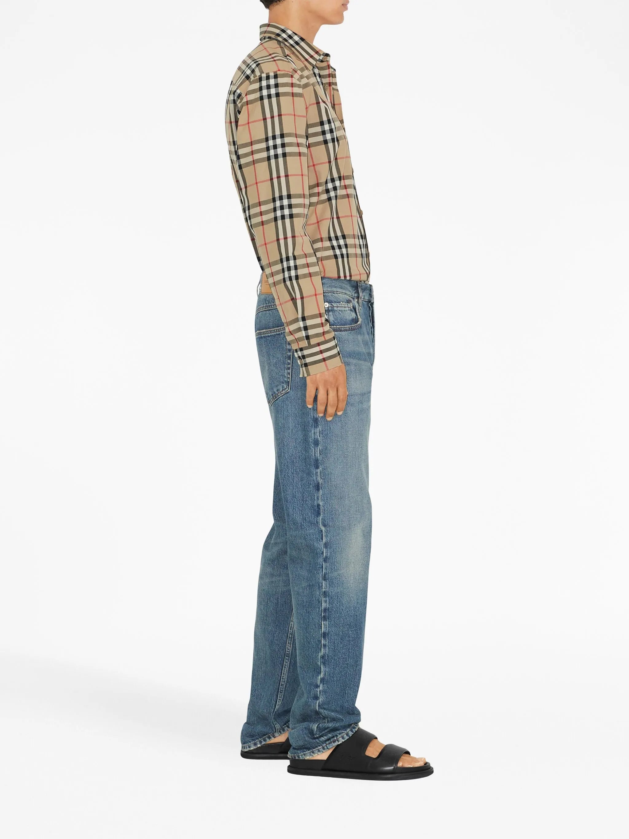 Check-pattern cotton shirt