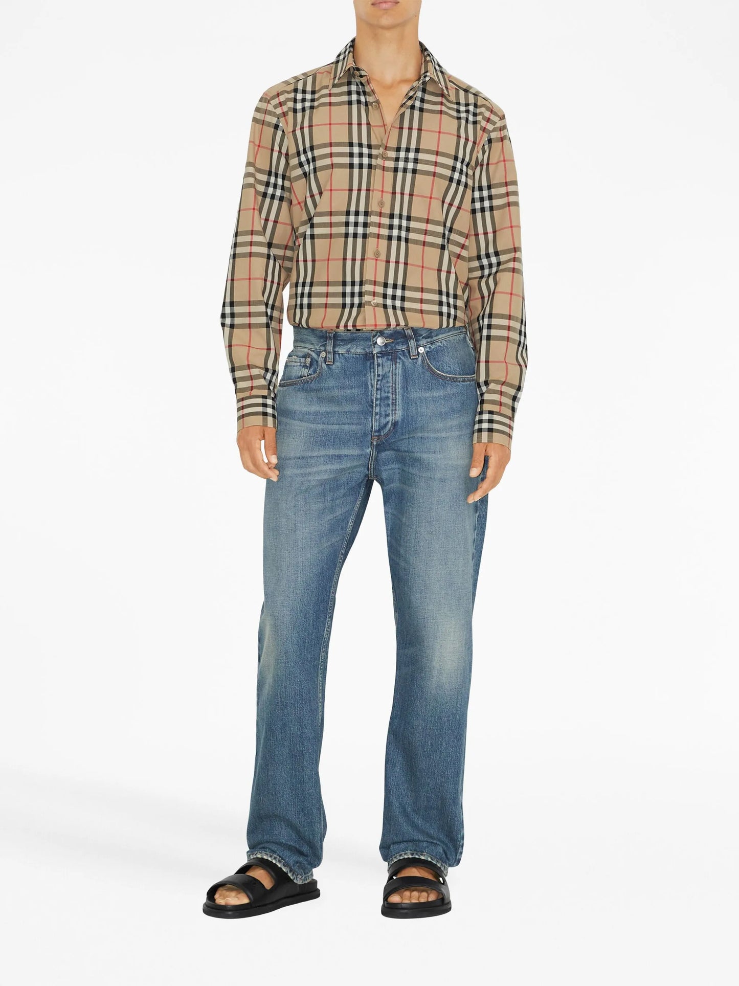 Check-pattern cotton shirt