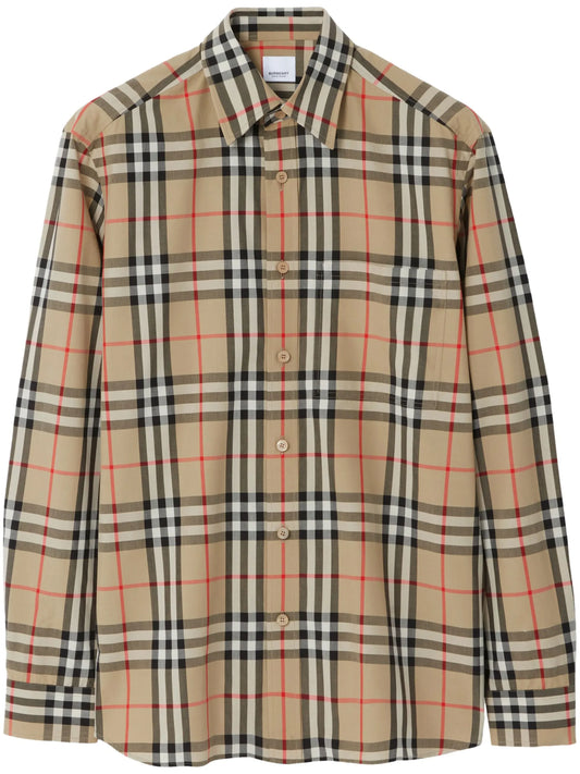 Check-pattern cotton shirt