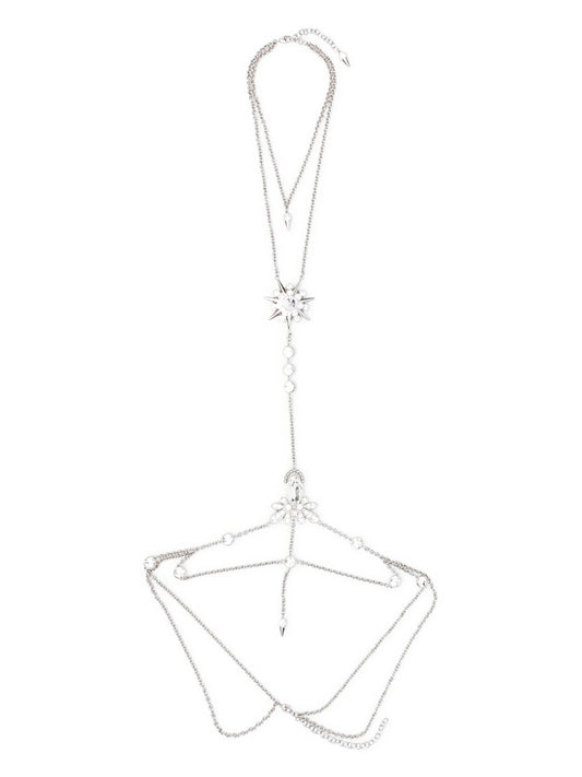crystal-embellished body chain
