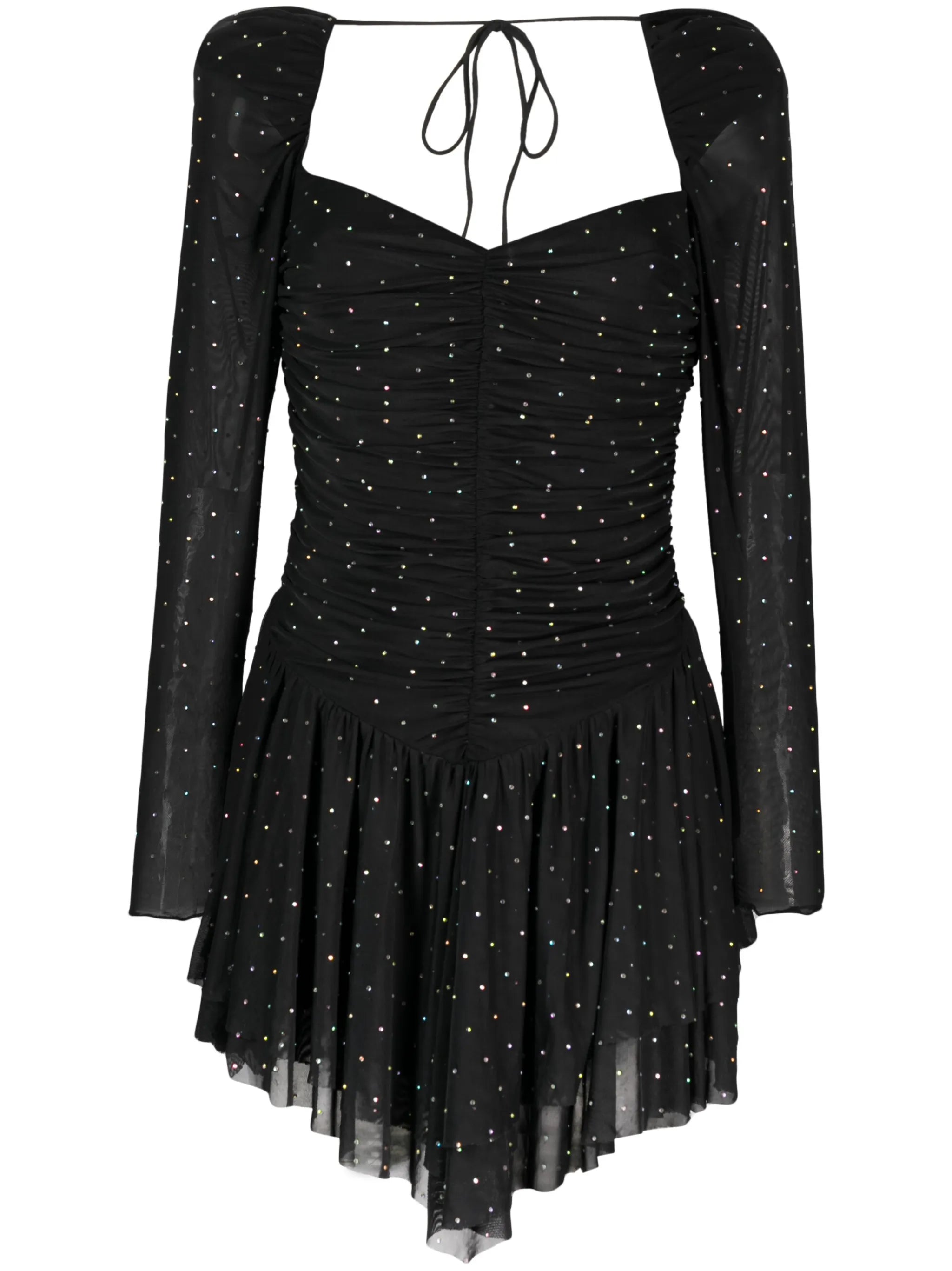 rhinestone-embellished mesh dress