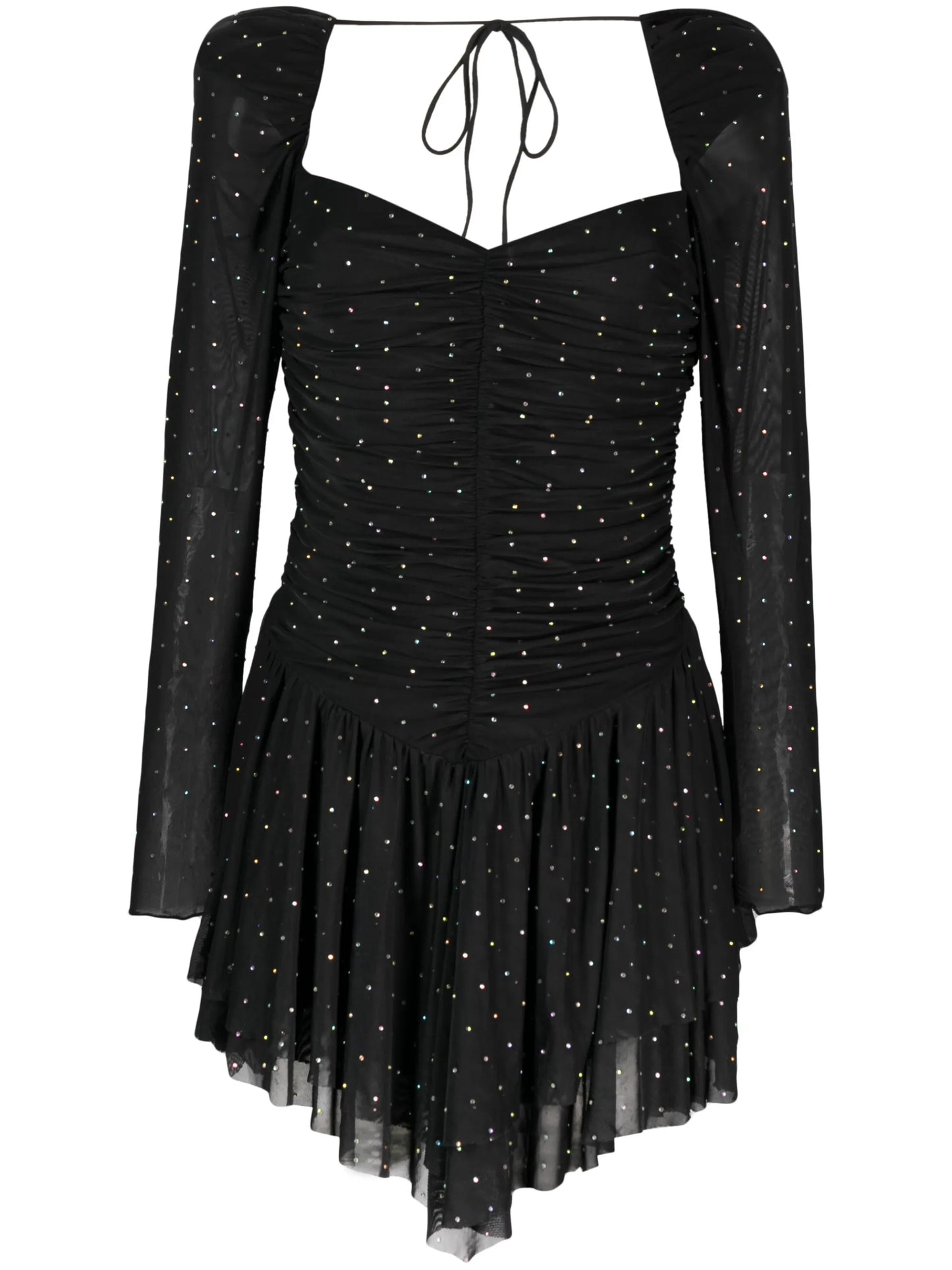 rhinestone-embellished mesh dress
