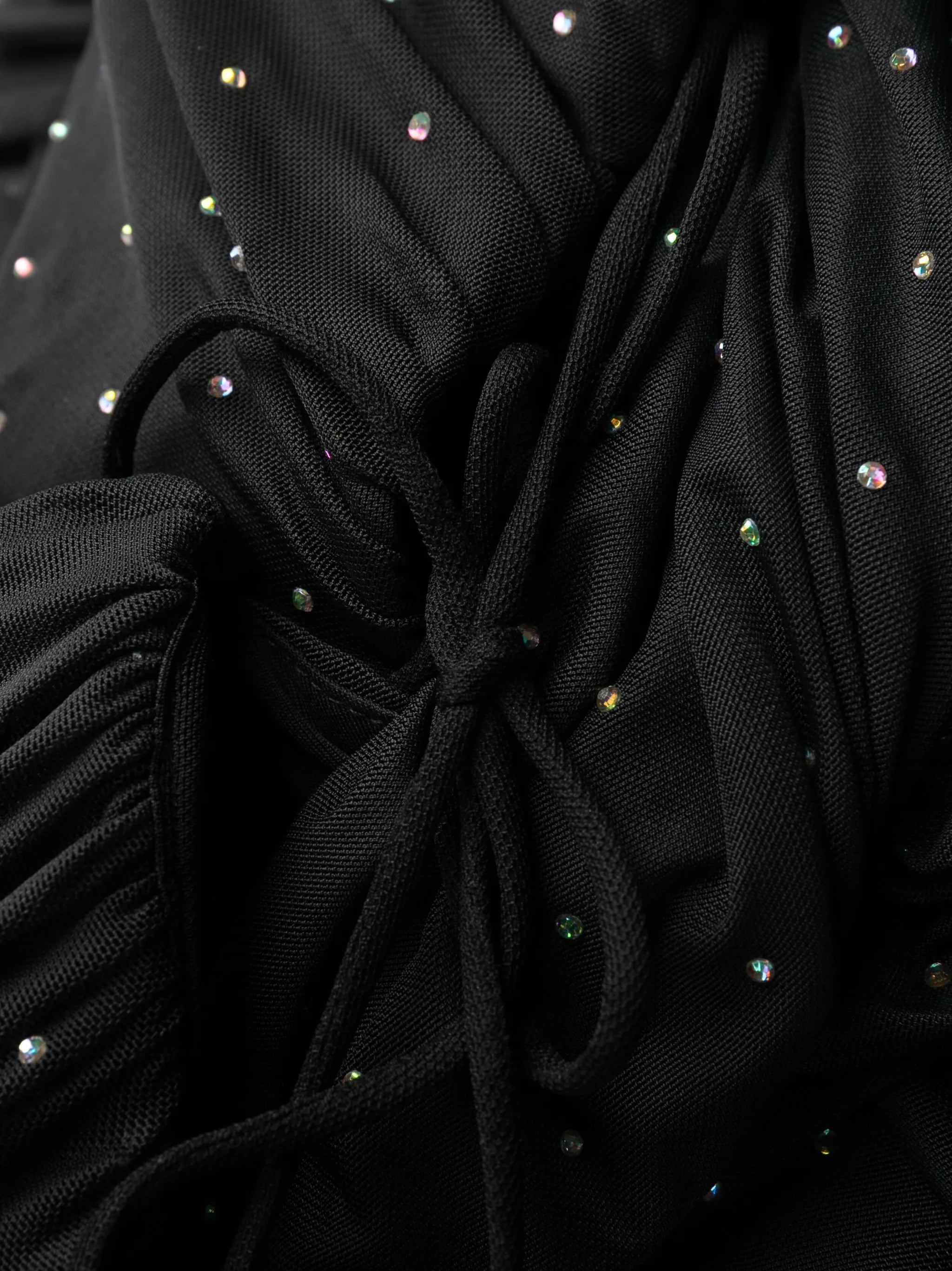 rhinestone-embellished mesh dress