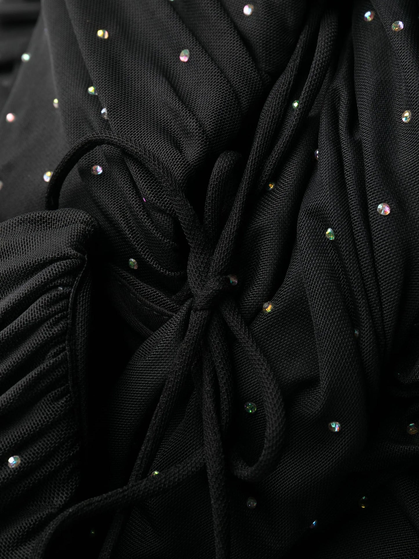 rhinestone-embellished mesh dress