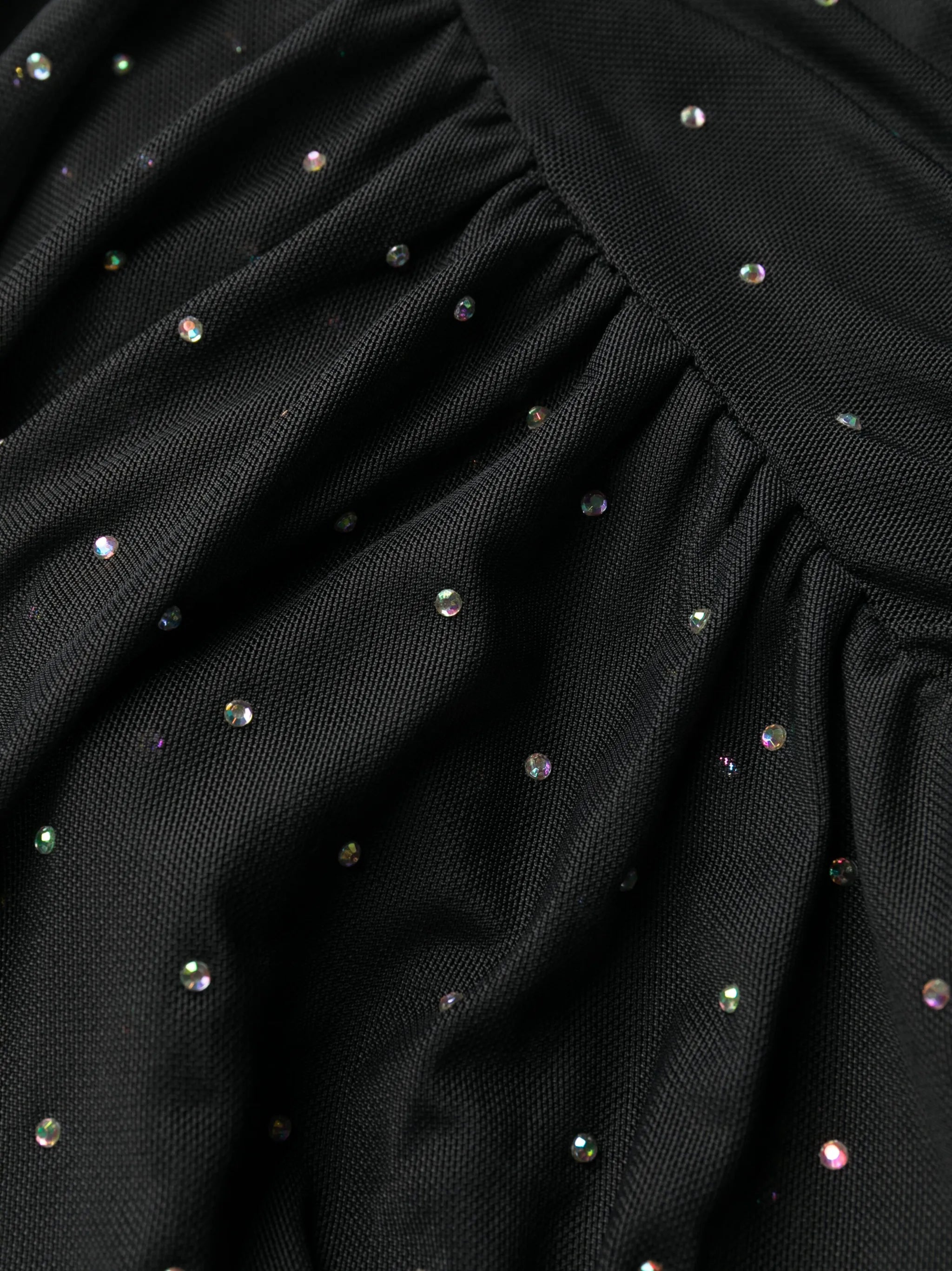 rhinestone-embellished mesh dress