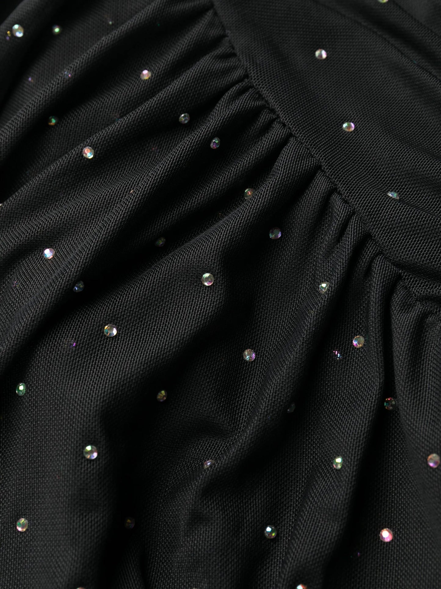rhinestone-embellished mesh dress