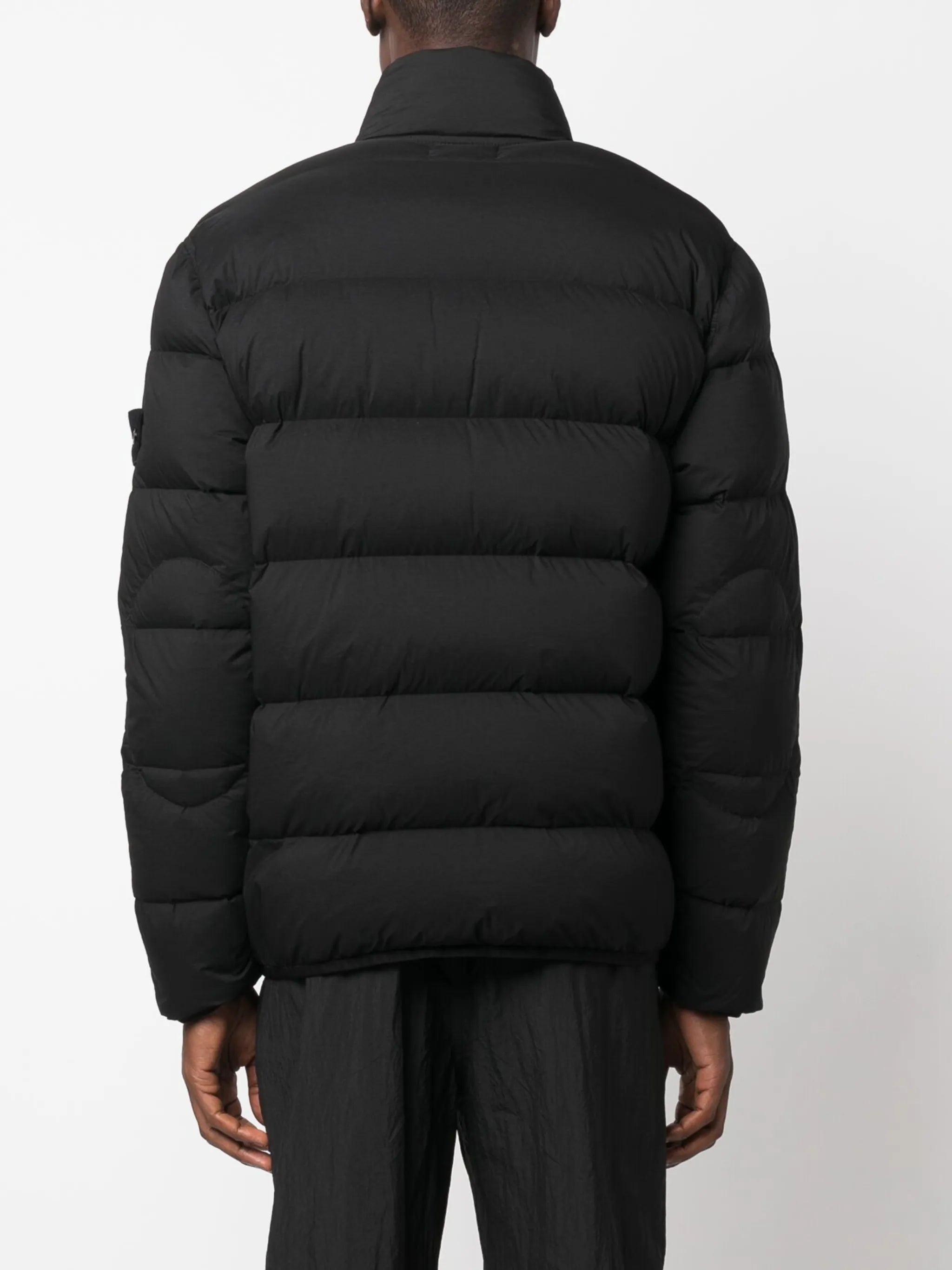 Compass-patch padded down jacket