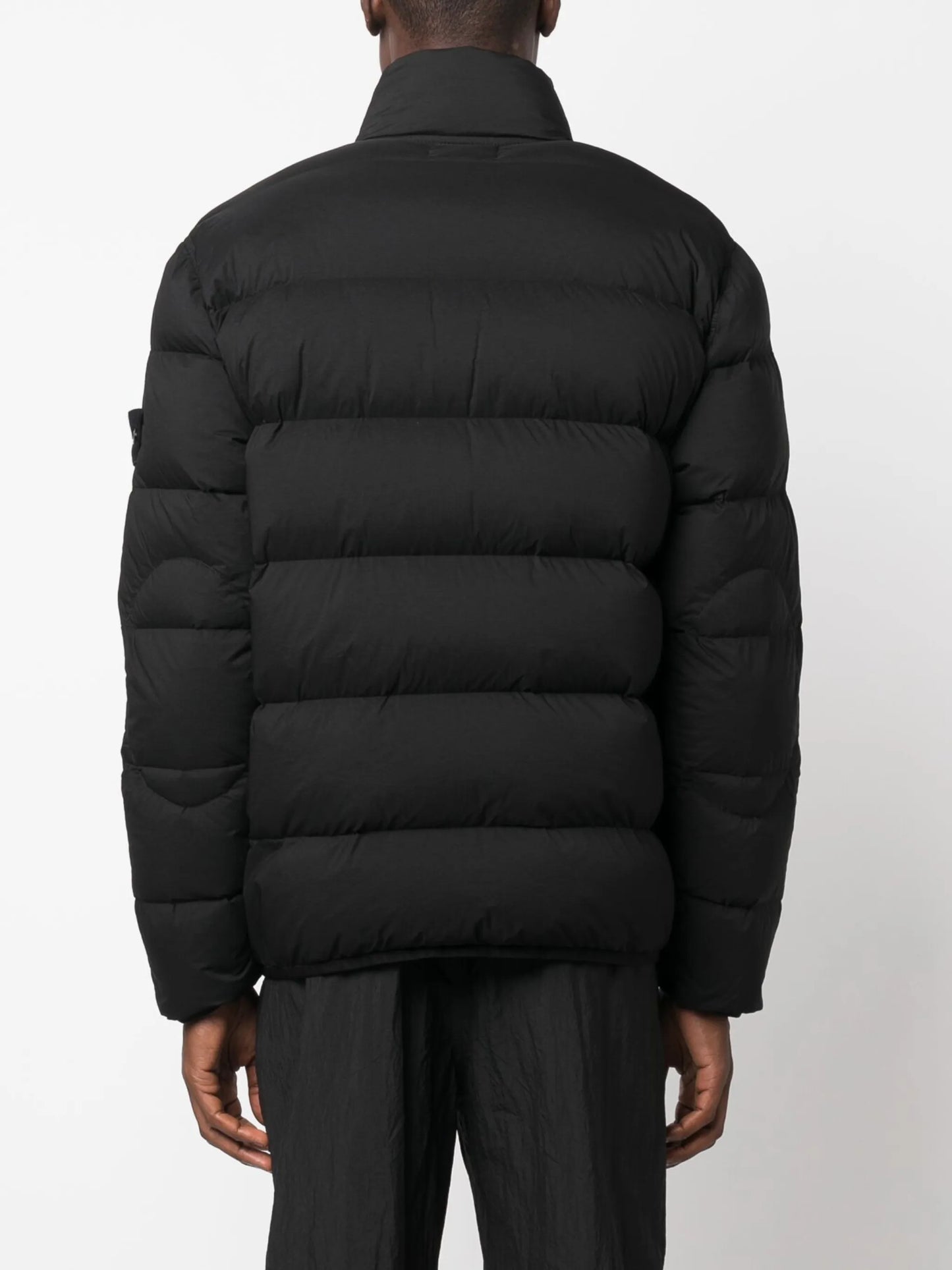 Compass-patch padded down jacket