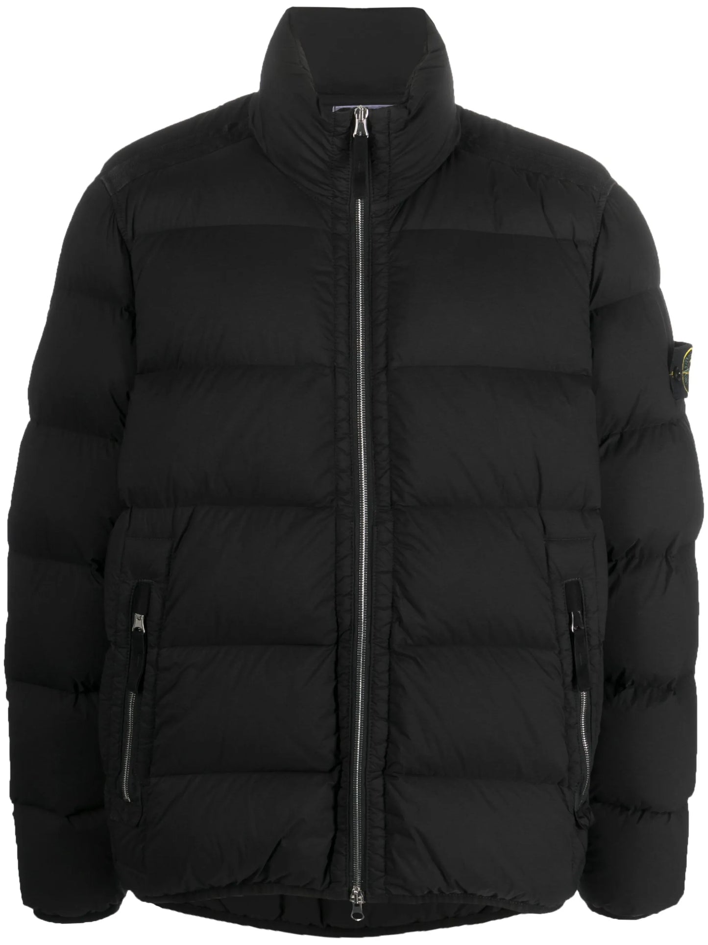 Compass-patch padded down jacket