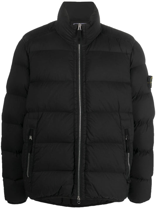 Compass-patch padded down jacket