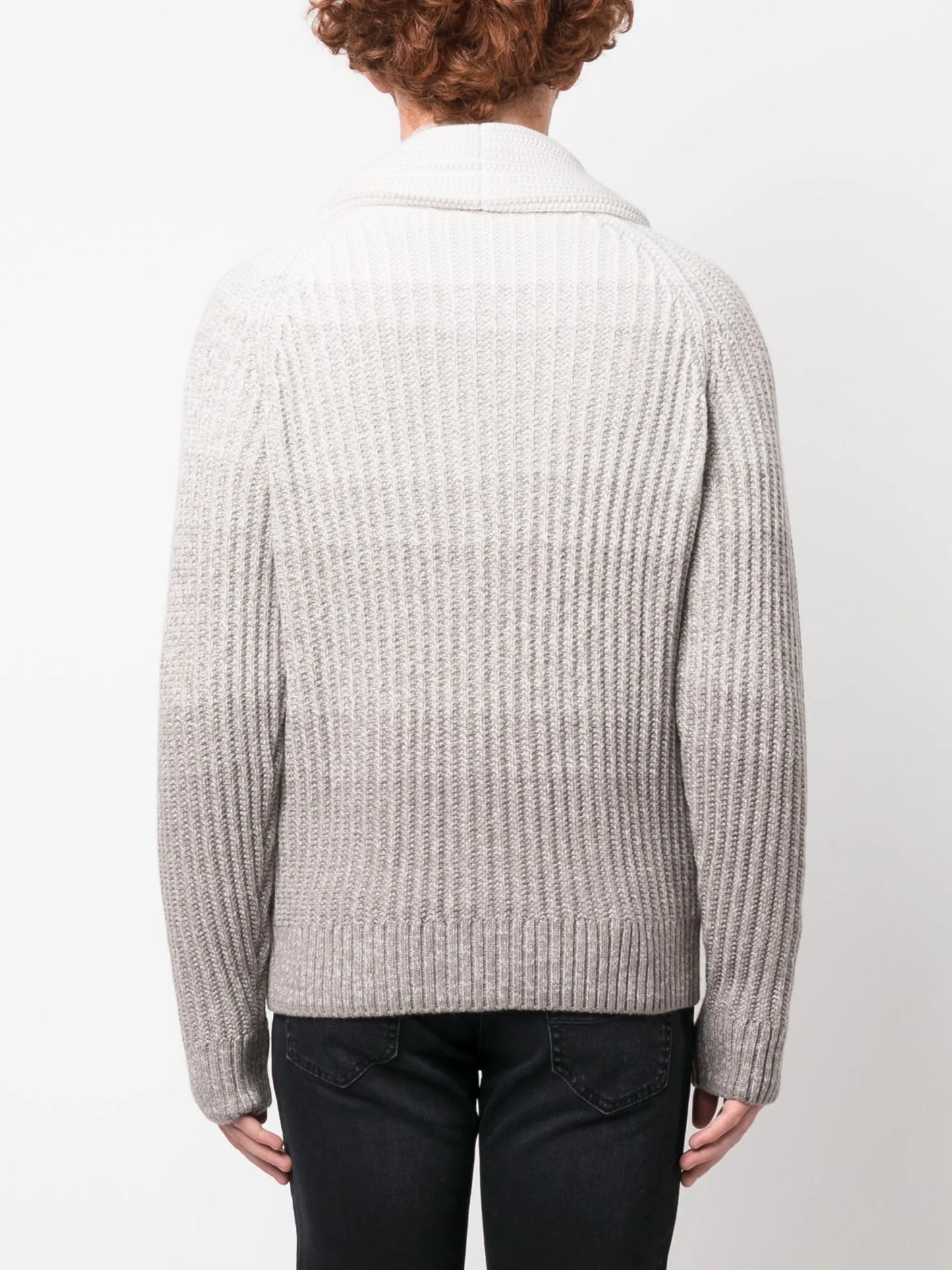 ombré-effect chunky-knit cardigan