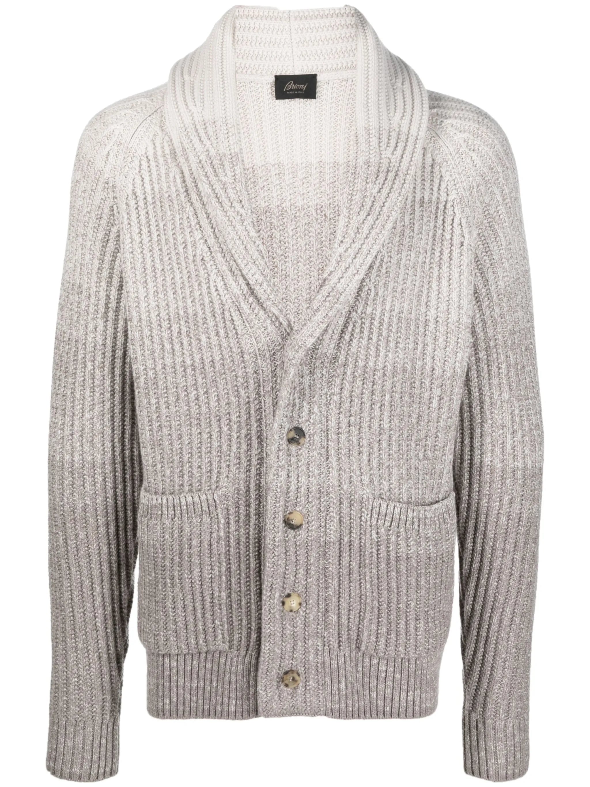 ombré-effect chunky-knit cardigan