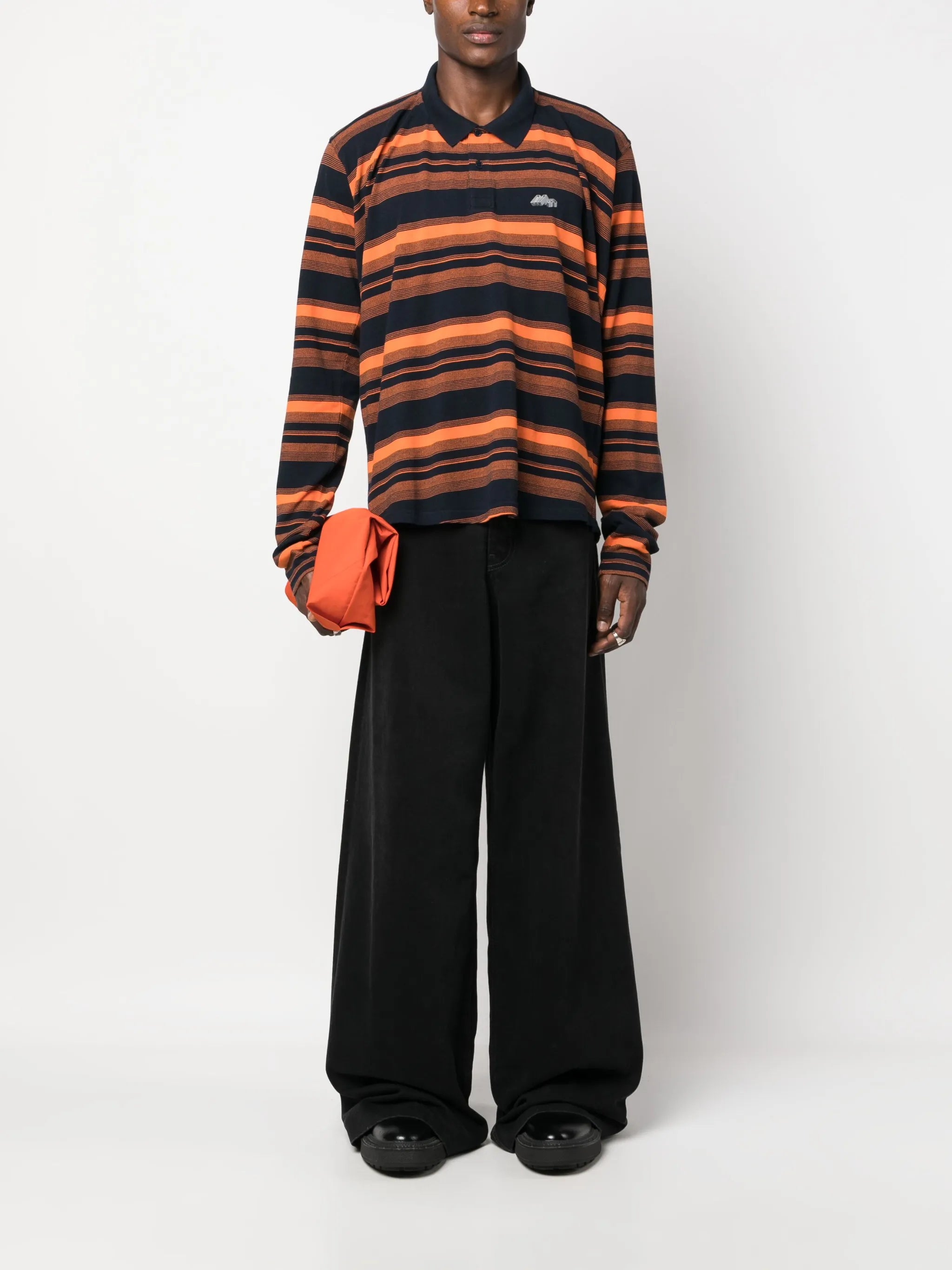 striped cotton polo shirt