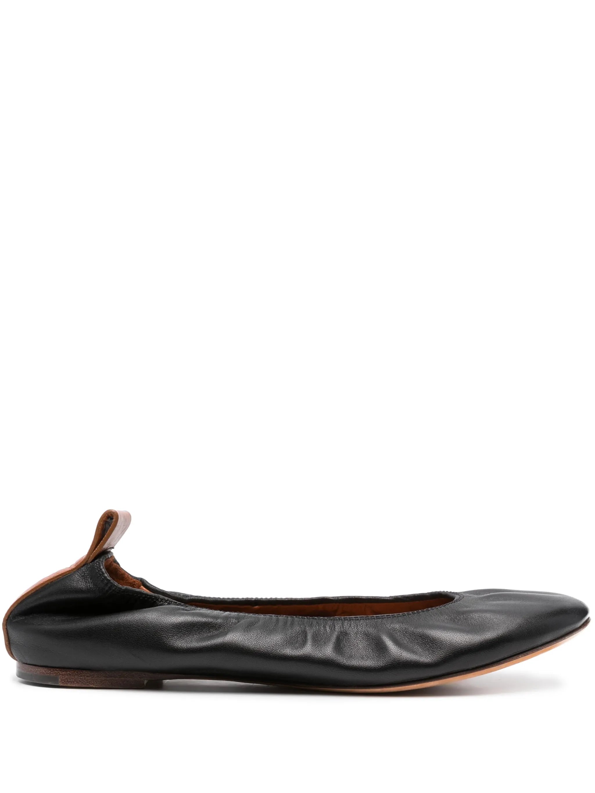 leather ballerina shoes