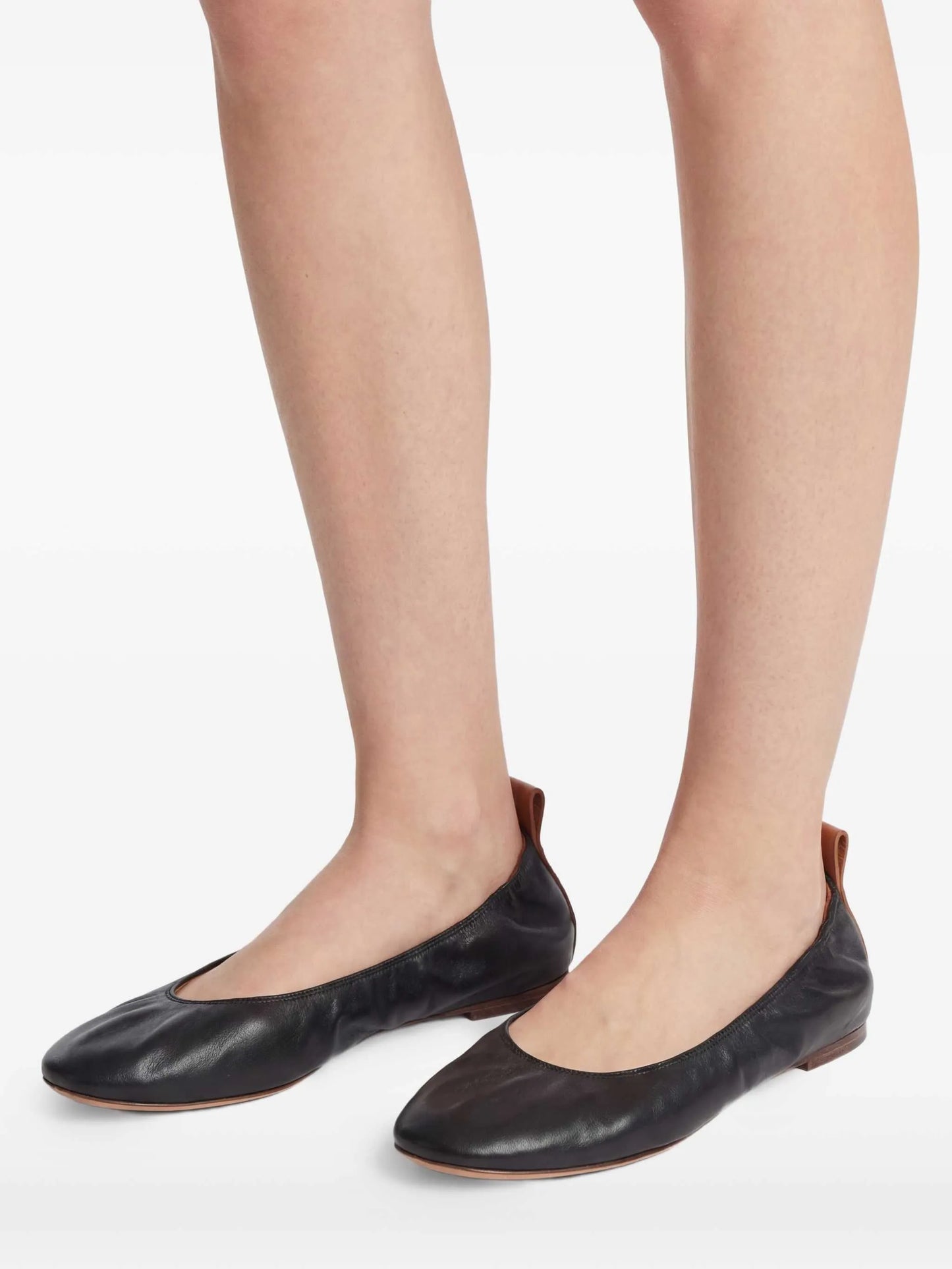 leather ballerina shoes