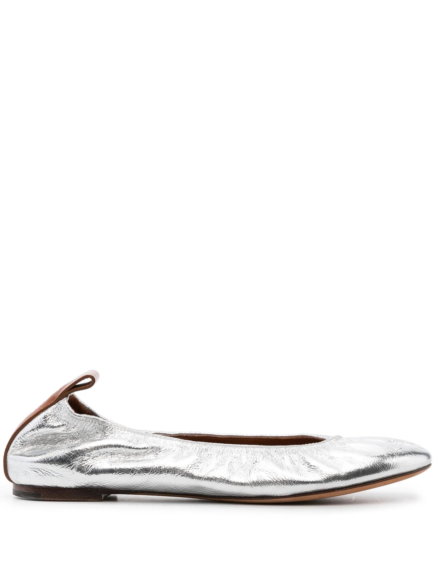 metallic leather ballerina shoes