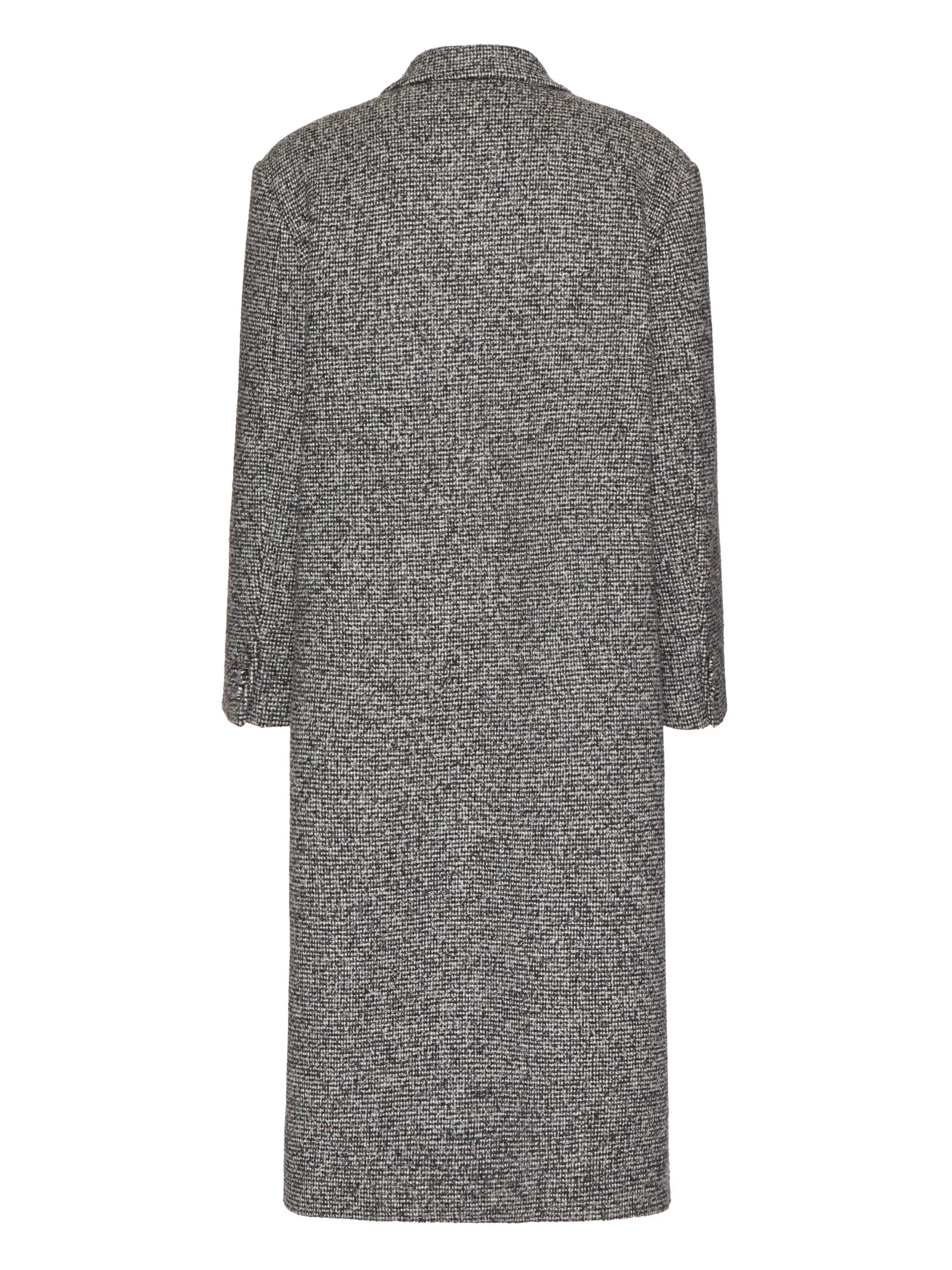double-breasted tweed coat