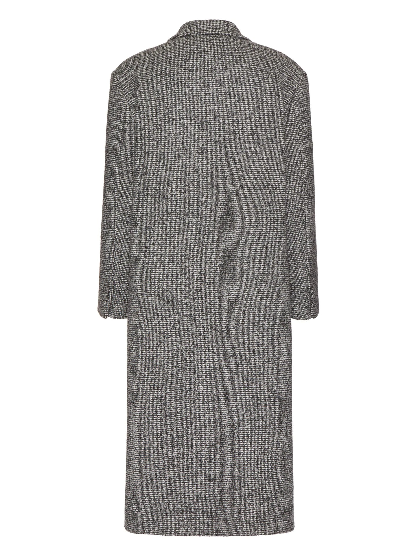 double-breasted tweed coat
