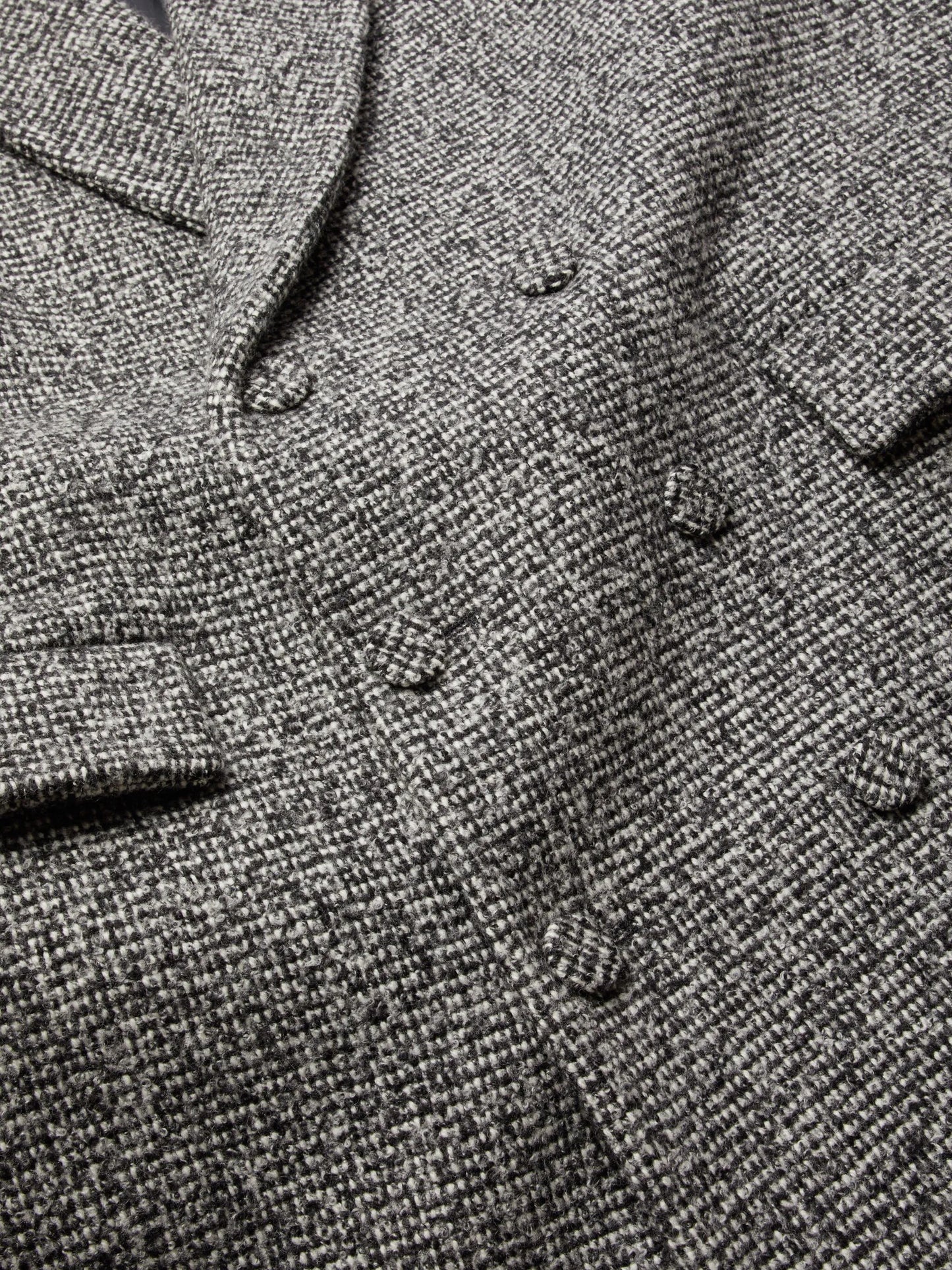 double-breasted tweed coat
