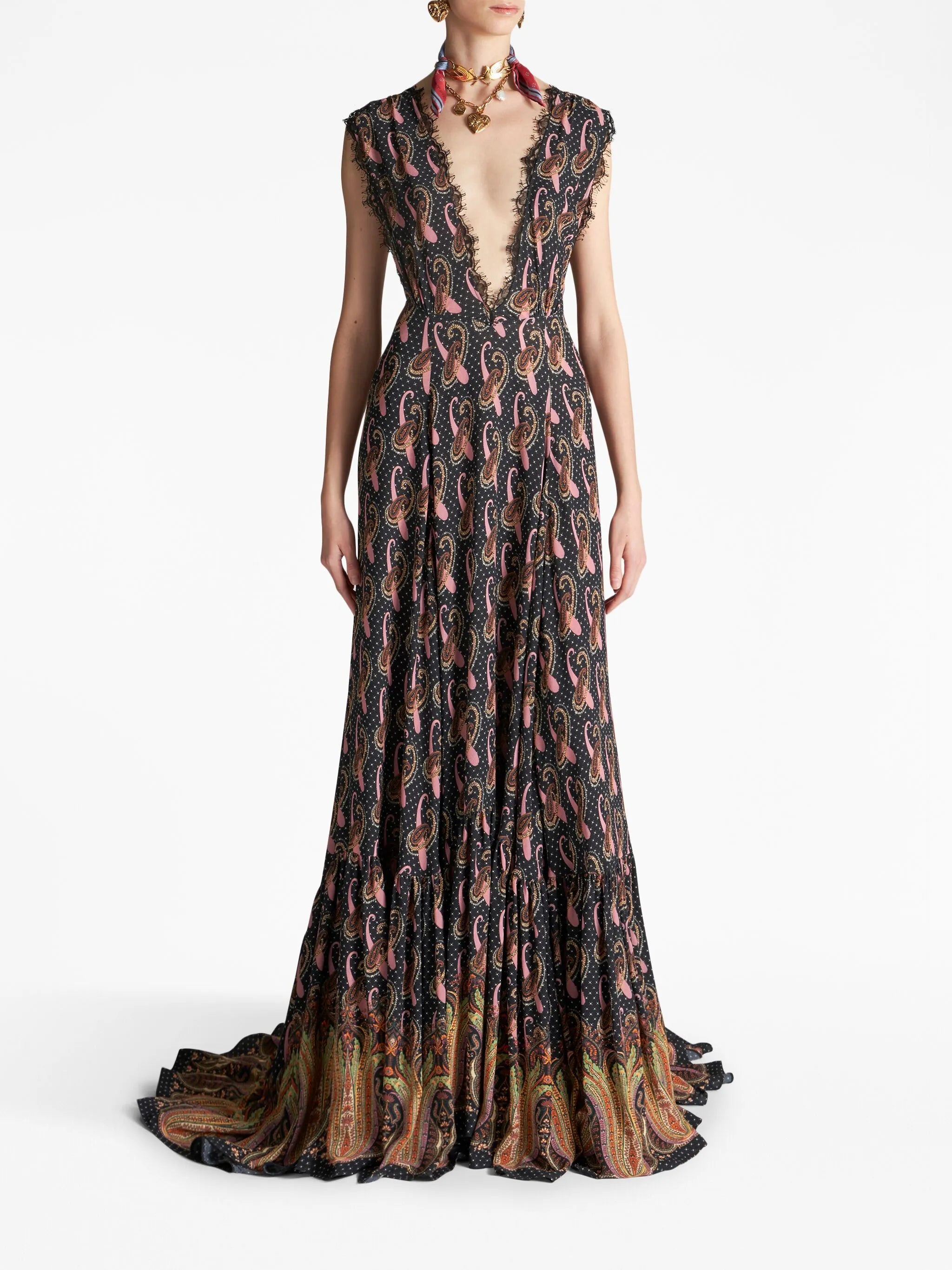 paisley-print sleeveless maxi dress