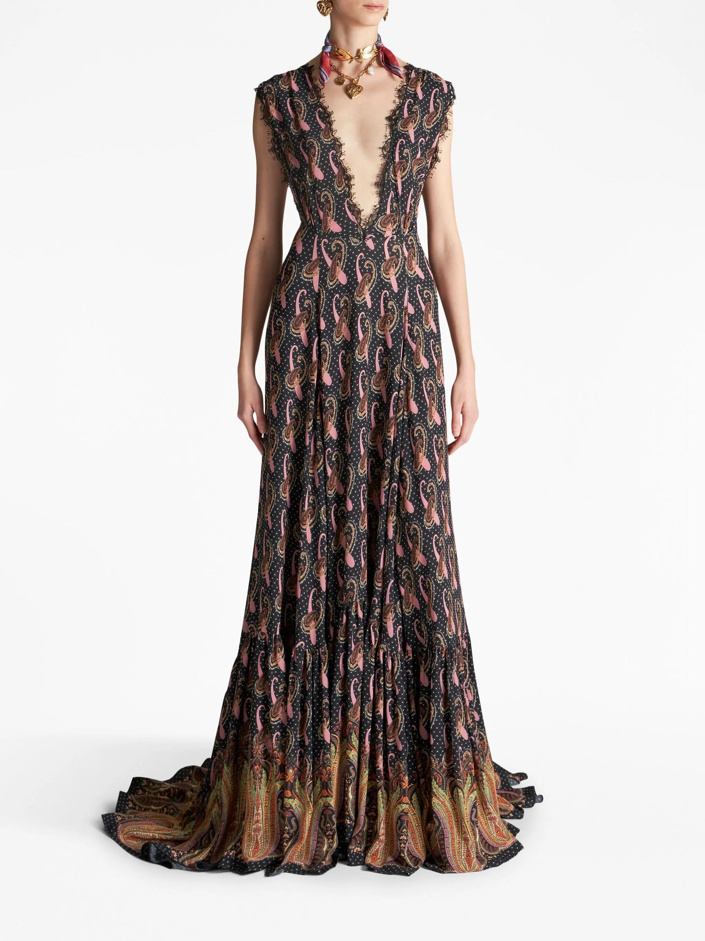 paisley-print sleeveless maxi dress