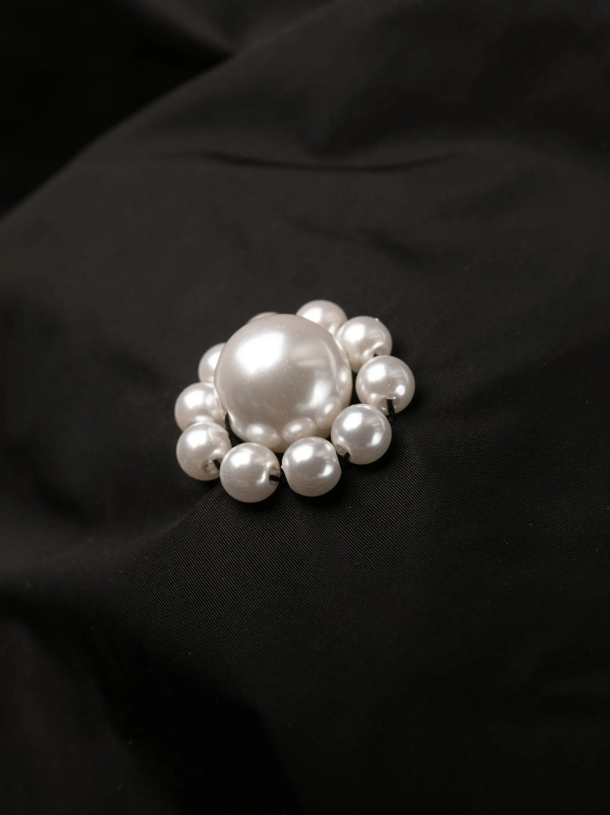 faux pearl-trimmed scarf