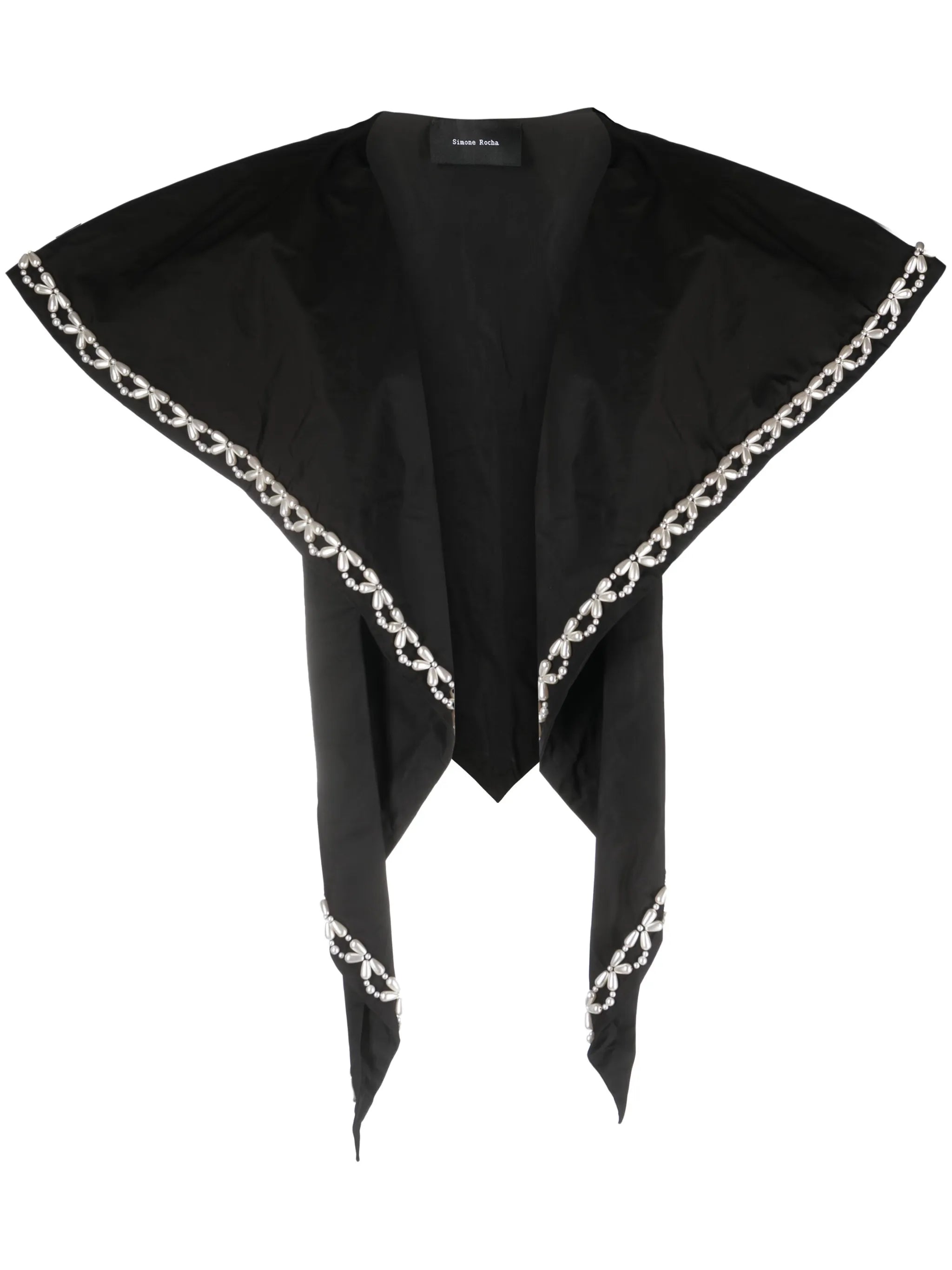 faux pearl-trimmed scarf
