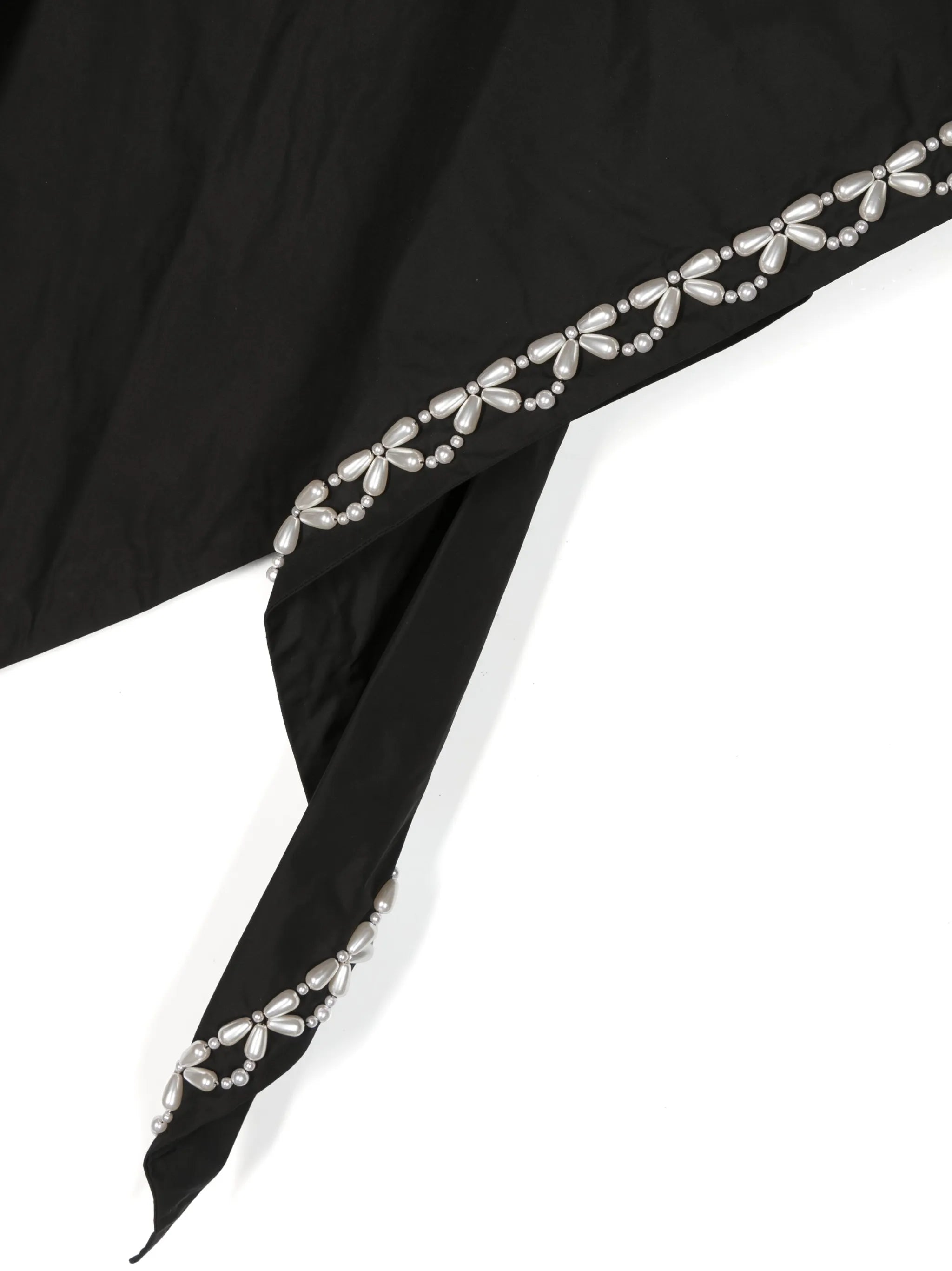 faux pearl-trimmed scarf
