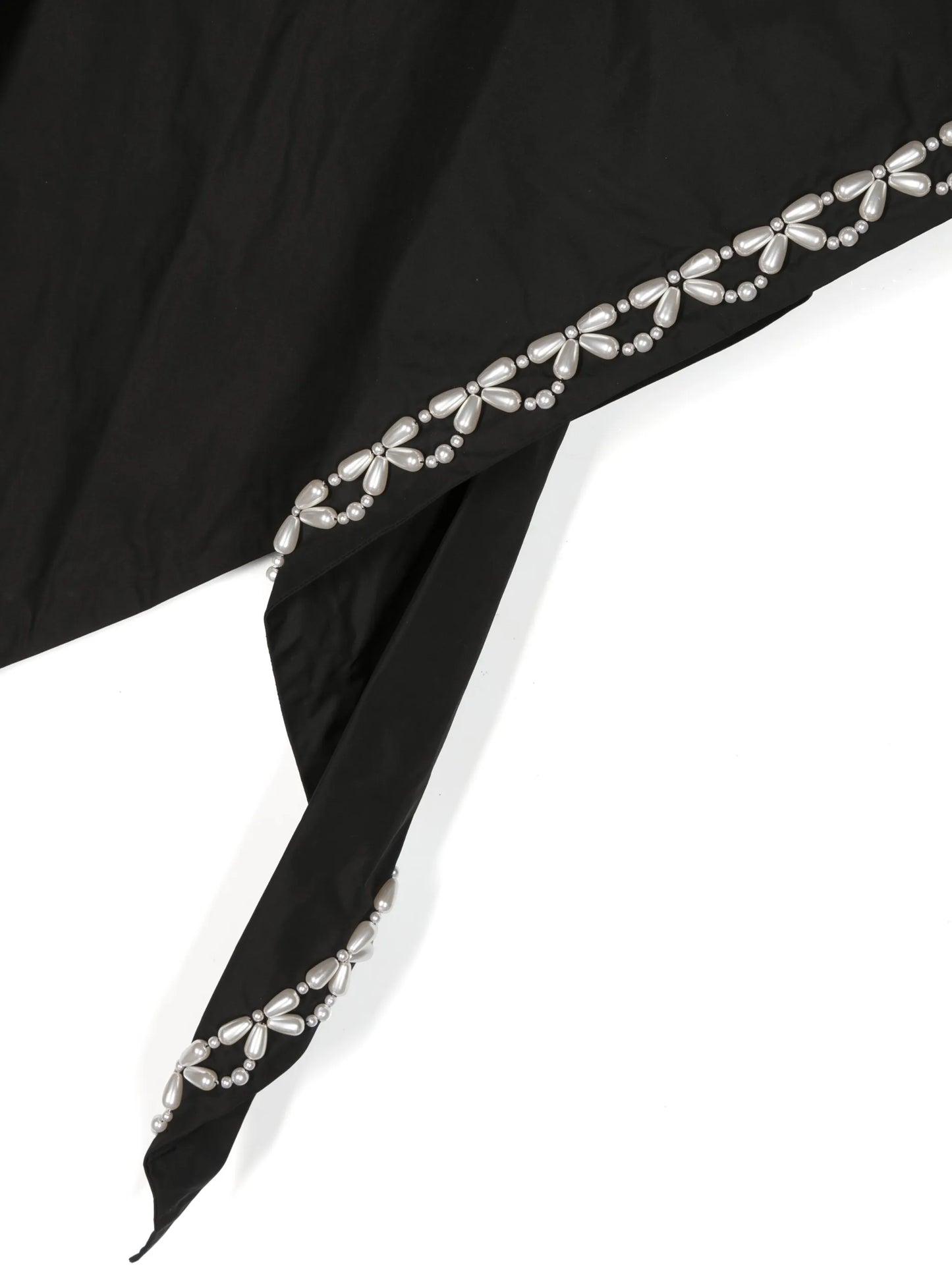 faux pearl-trimmed scarf