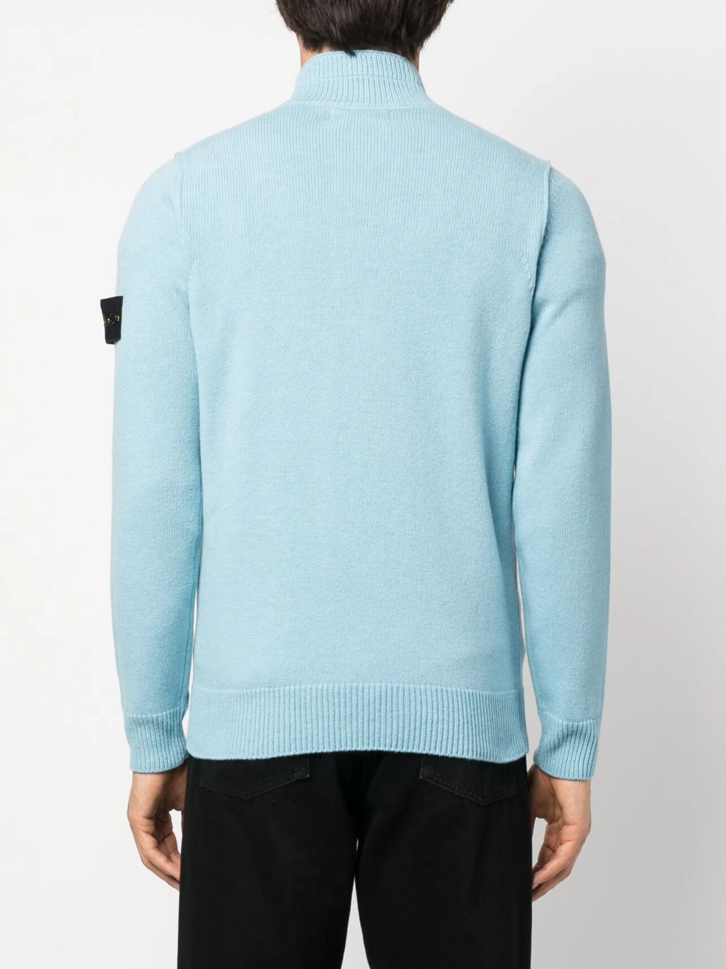 Compass-patch high-neck jumper
